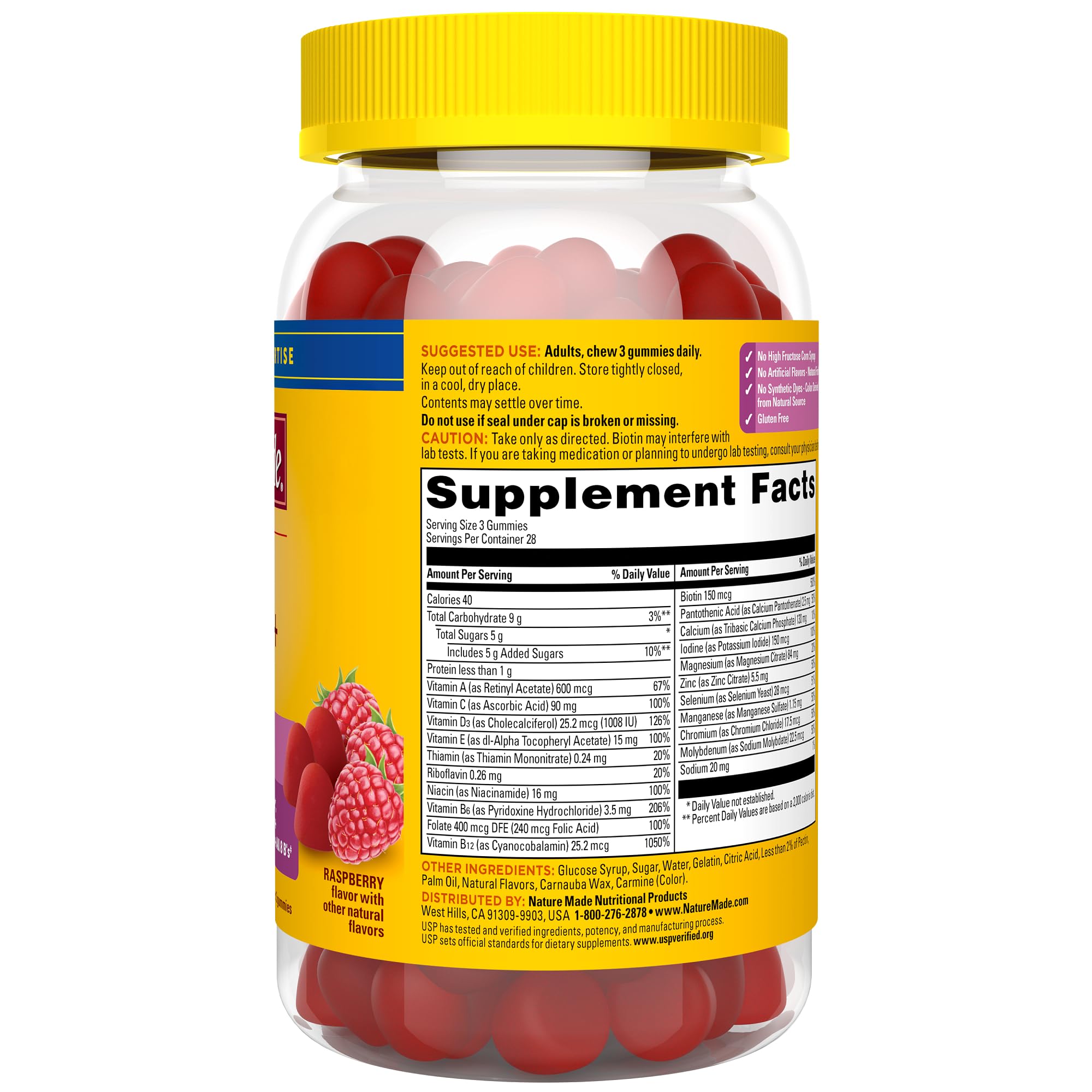 Nature Made Advanced Multivitamin Gummies 50 + for Her, Womens Multivitamins Gummies with Magnesium Citrate, Vitamin D3, Zinc, Calcium and All 8 B Vitamins, 84 Count, 28 Day Supply - Image 9