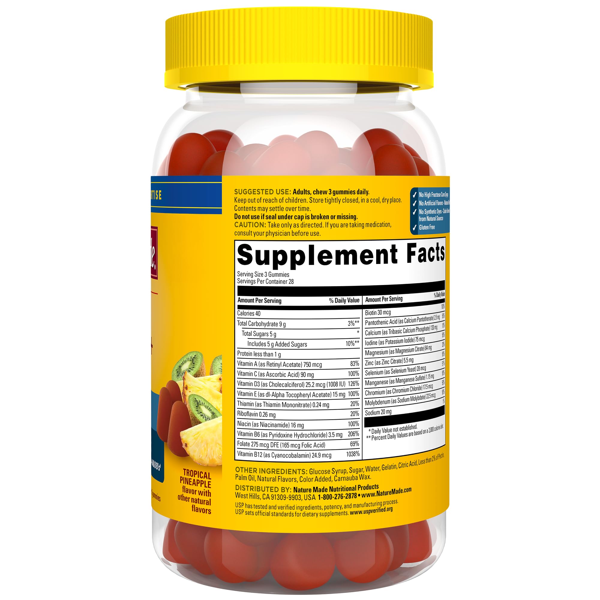 Nature Made Advanced Multivitamin Gummies 50 + for Him, Mens Multivitamins Gummies with Magnesium Citrate, Vitamin D3, Zinc, All 8 B Vitamins, 84 Multi Vitamins, 28 Day Supply - Image 9