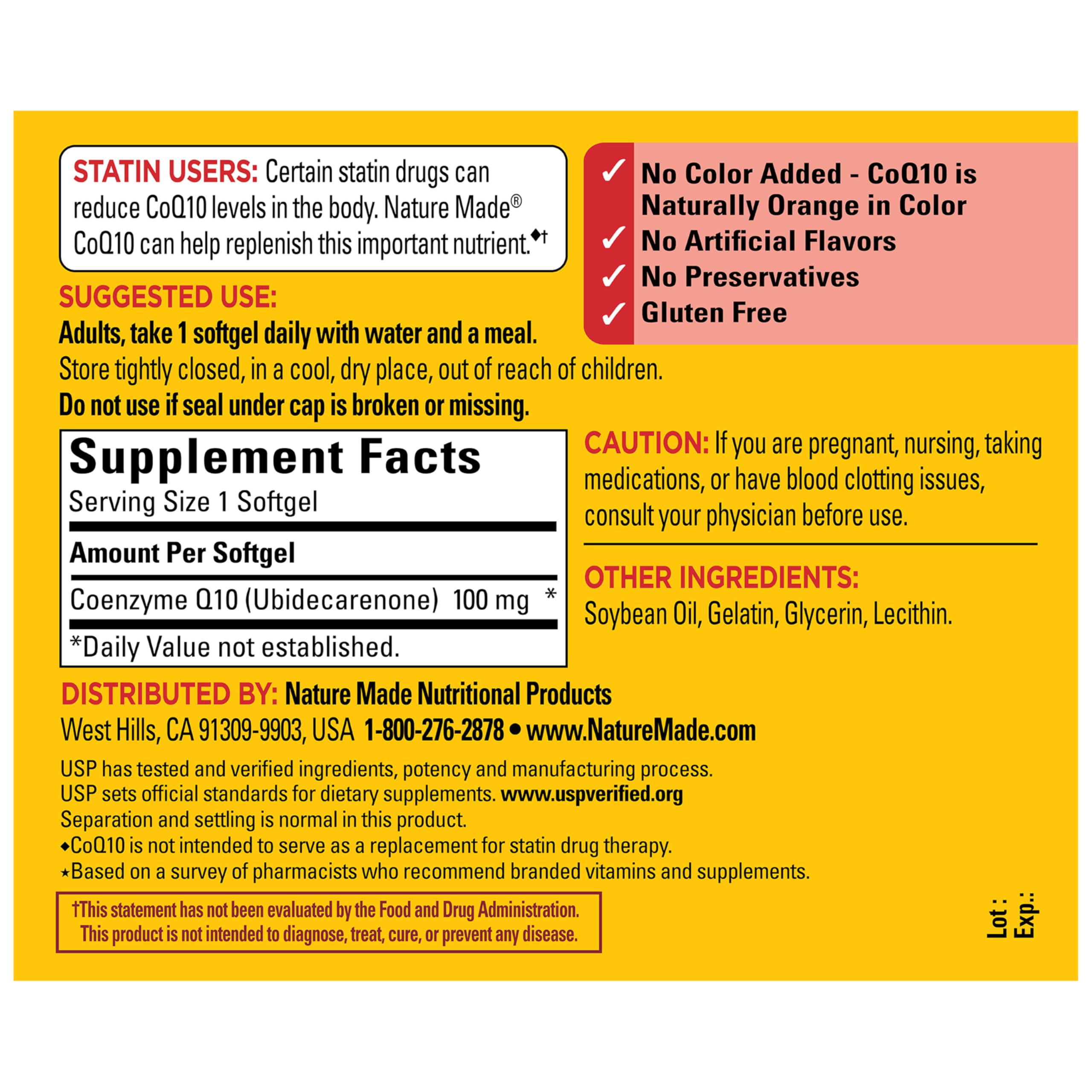 Nature Made CoQ10 100mg, Dietary Supplement for Heart Health Support, 72 Softgels, 72 Day Supply - Image 7