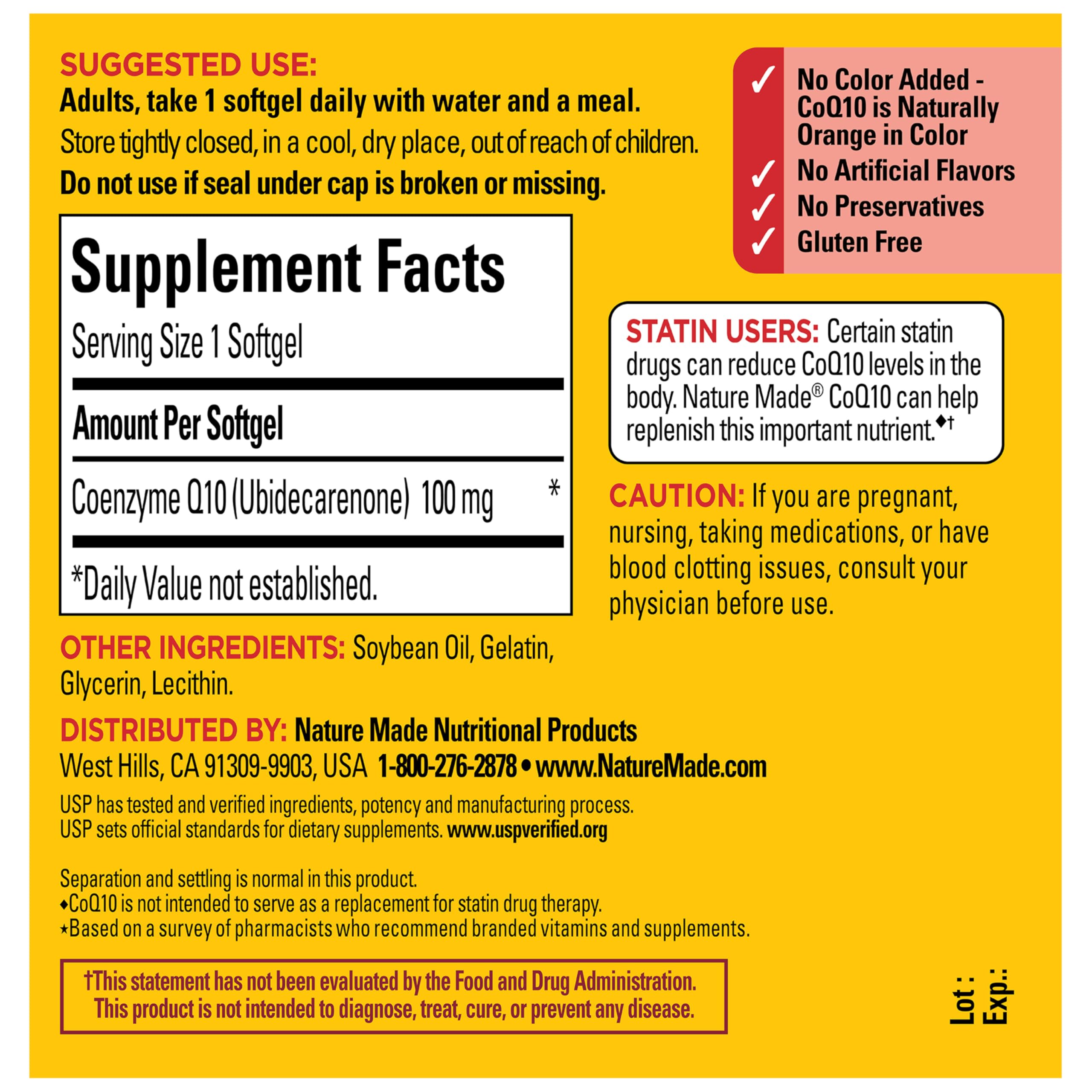 Nature Made CoQ10 100mg Softgels, Dietary Supplement for Heart Health Support, 40 Softgels, 40 Day Supply - Image 7