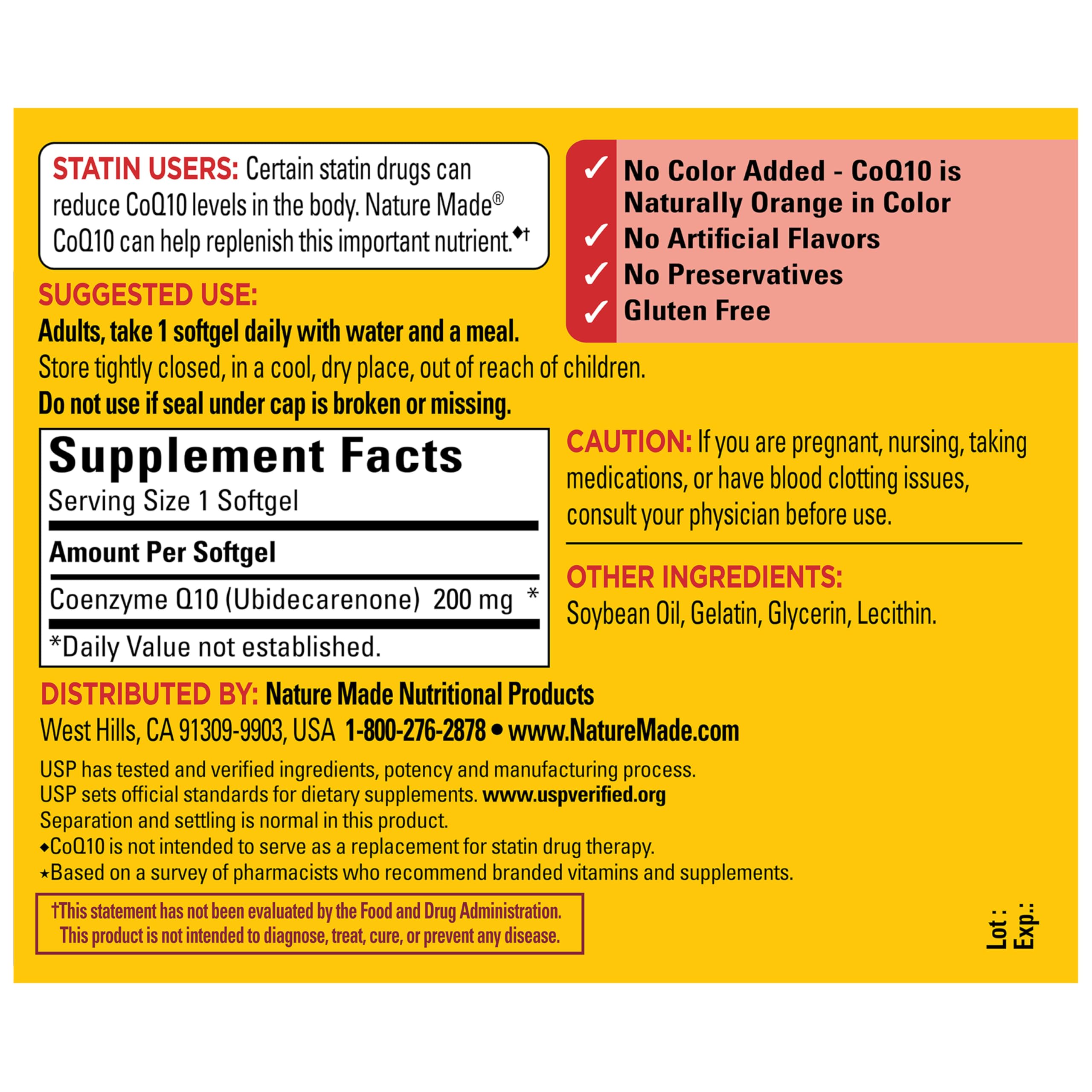 Nature Made CoQ10 200mg Softgels, Dietary Supplement for Heart Health Support, 105 Softgels, 105 Day Supply - Image 7