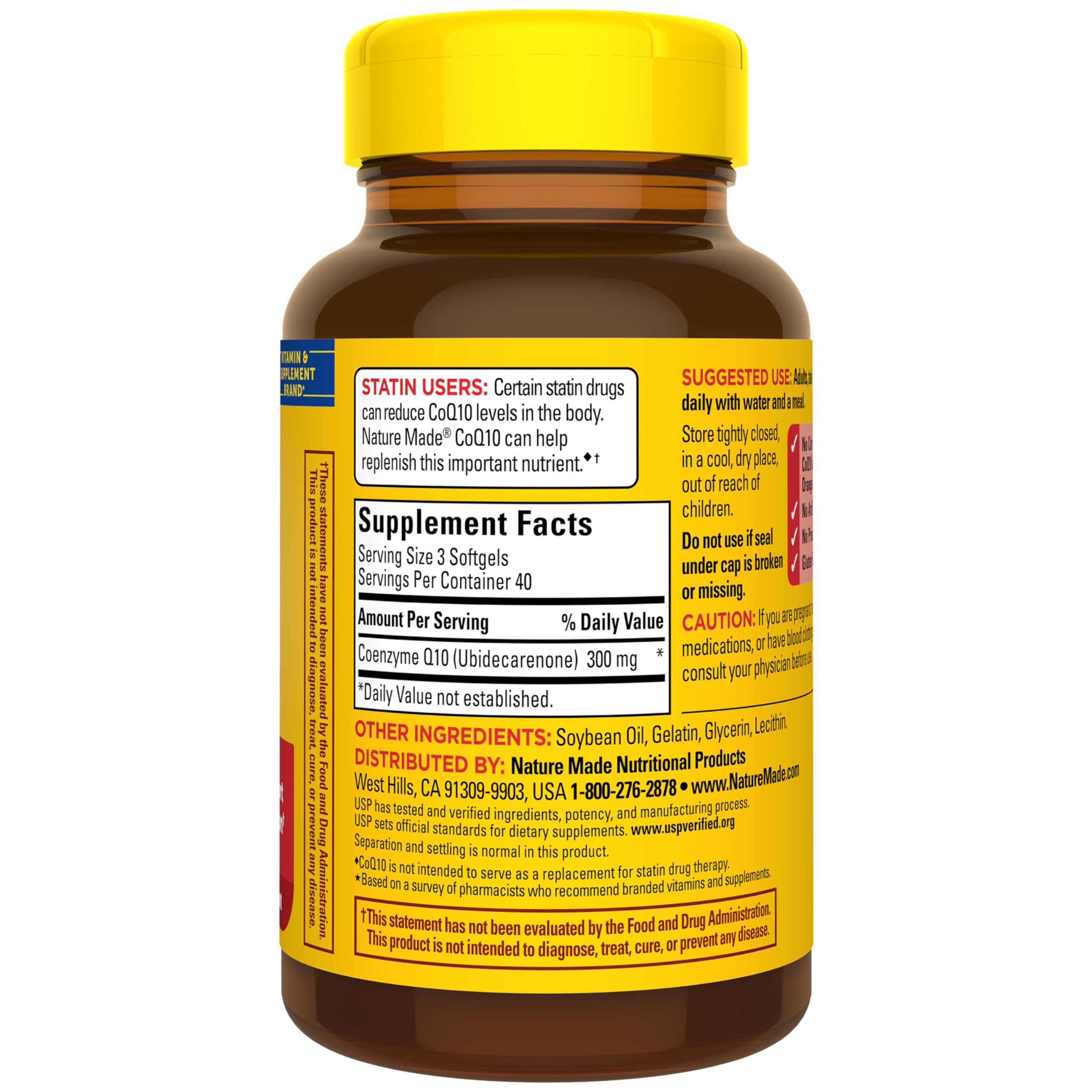 Nature Made CoQ10 300mg per 3 Softgels, CoQ10 Supplement for Heart Health & Antioxidant Support, 120 Softgels, 40 Day Supply - Image 8