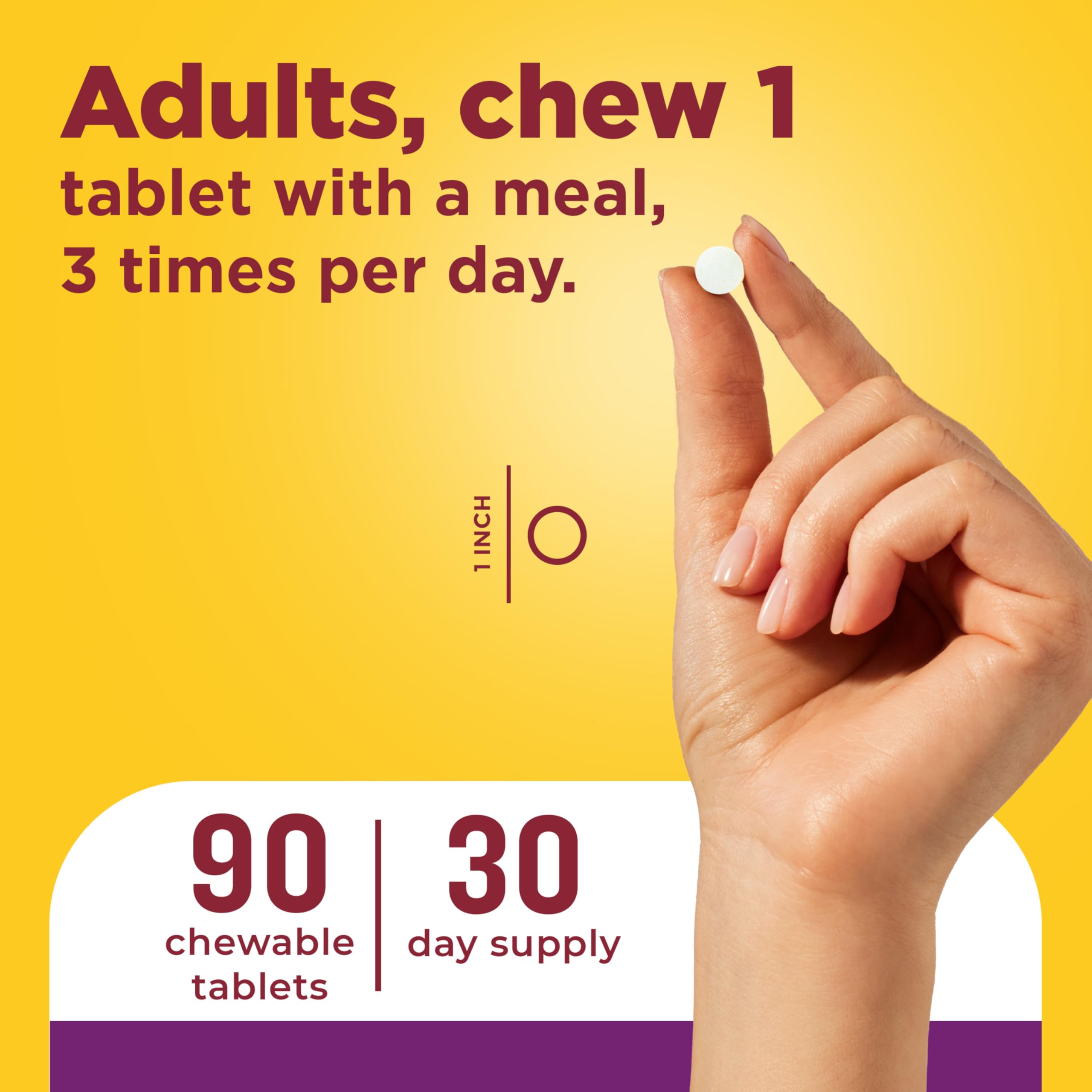 Nature Made Digestive Enzymes 5-in-1 Blend, Digestive Health Support, 90 Chewable Tablets, 30 Day Supply - Image 5