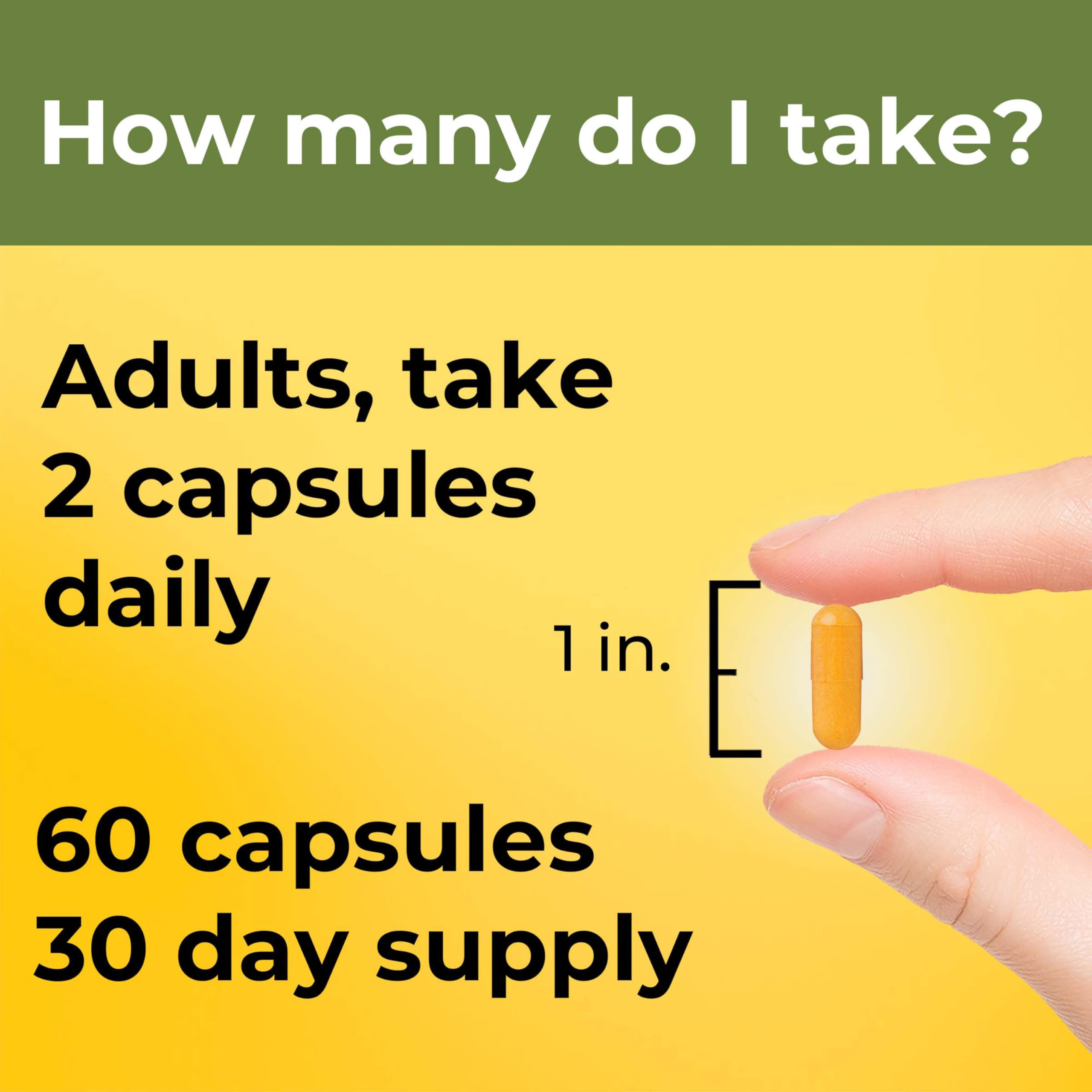 Nature Made Extra Strength Turmeric Curcumin with Black Pepper, 1000mg Turmeric Extract per serving (Standardized to 95% Curcuminoids), Supports Healthy Inflammation Response, 60 Vegetarian Capsules - Image 5