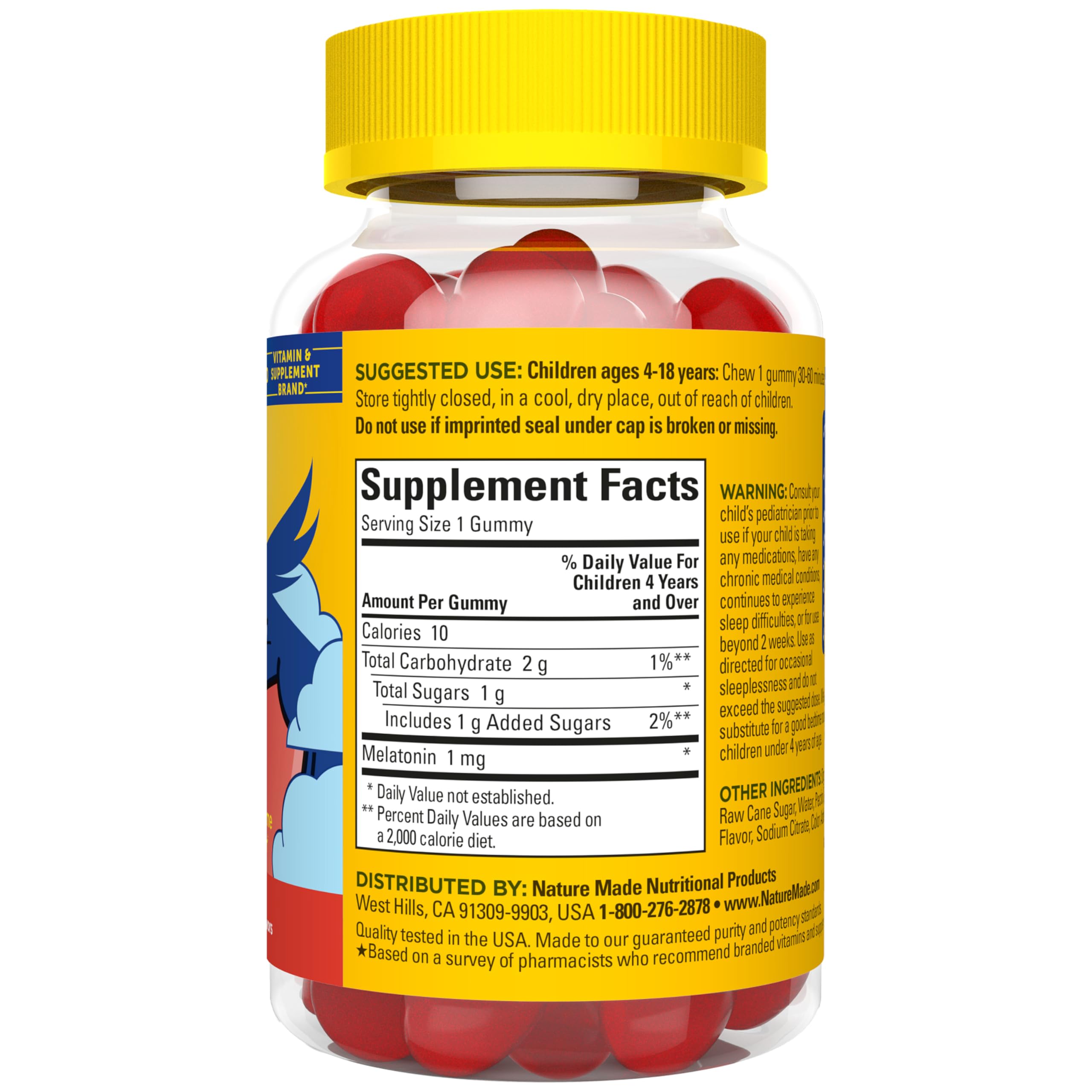 Nature Made Kids First Sleep Melatonin Gummies, 100% Drug-Free Sleep Aid, Kids Sleep Gummies for Restful Sleep, 45 Count - Image 7