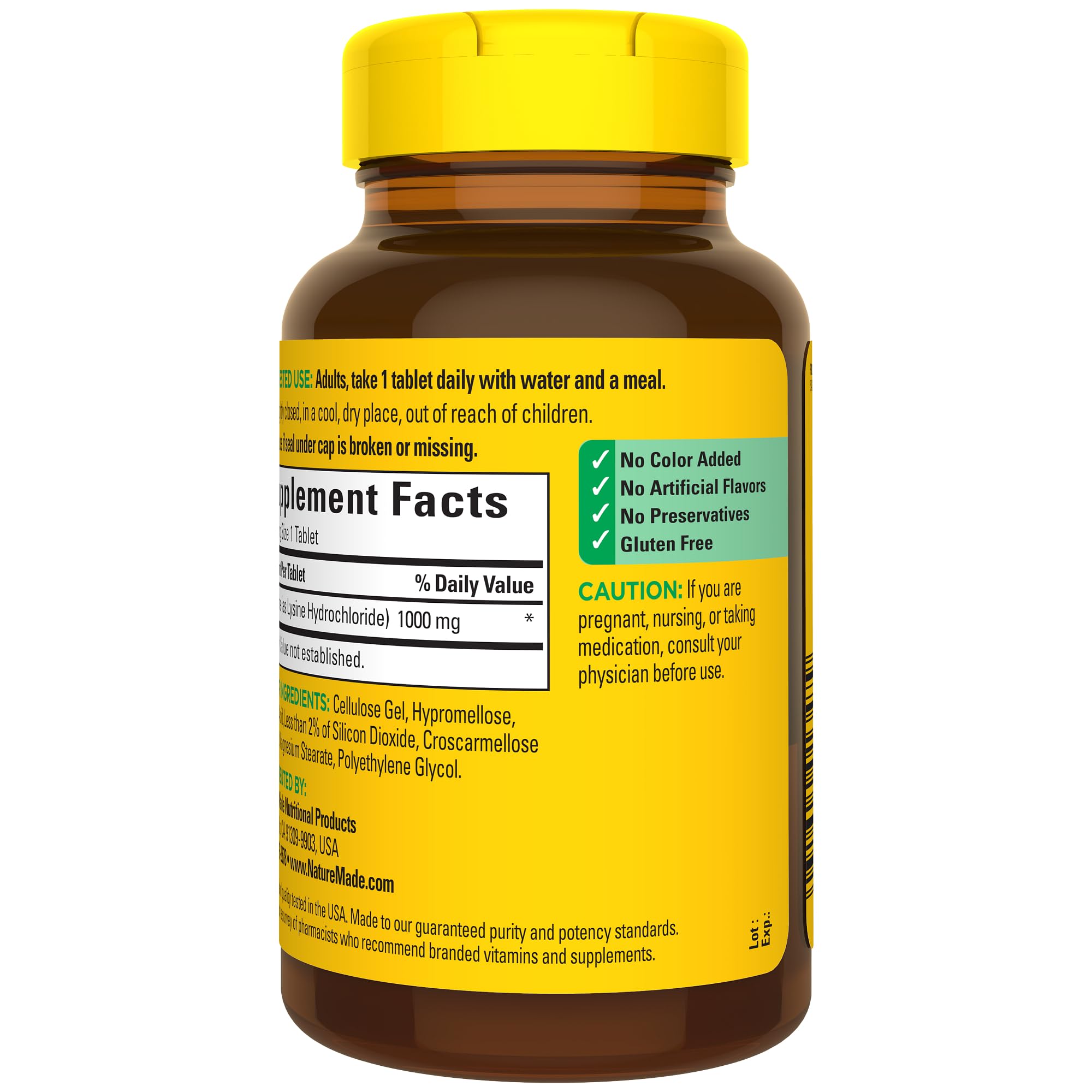 Nature Made L-Lysine 1000 mg, Dietary L-Lysine Supplements, 60 Tablets, 60 Day Supply - Image 9