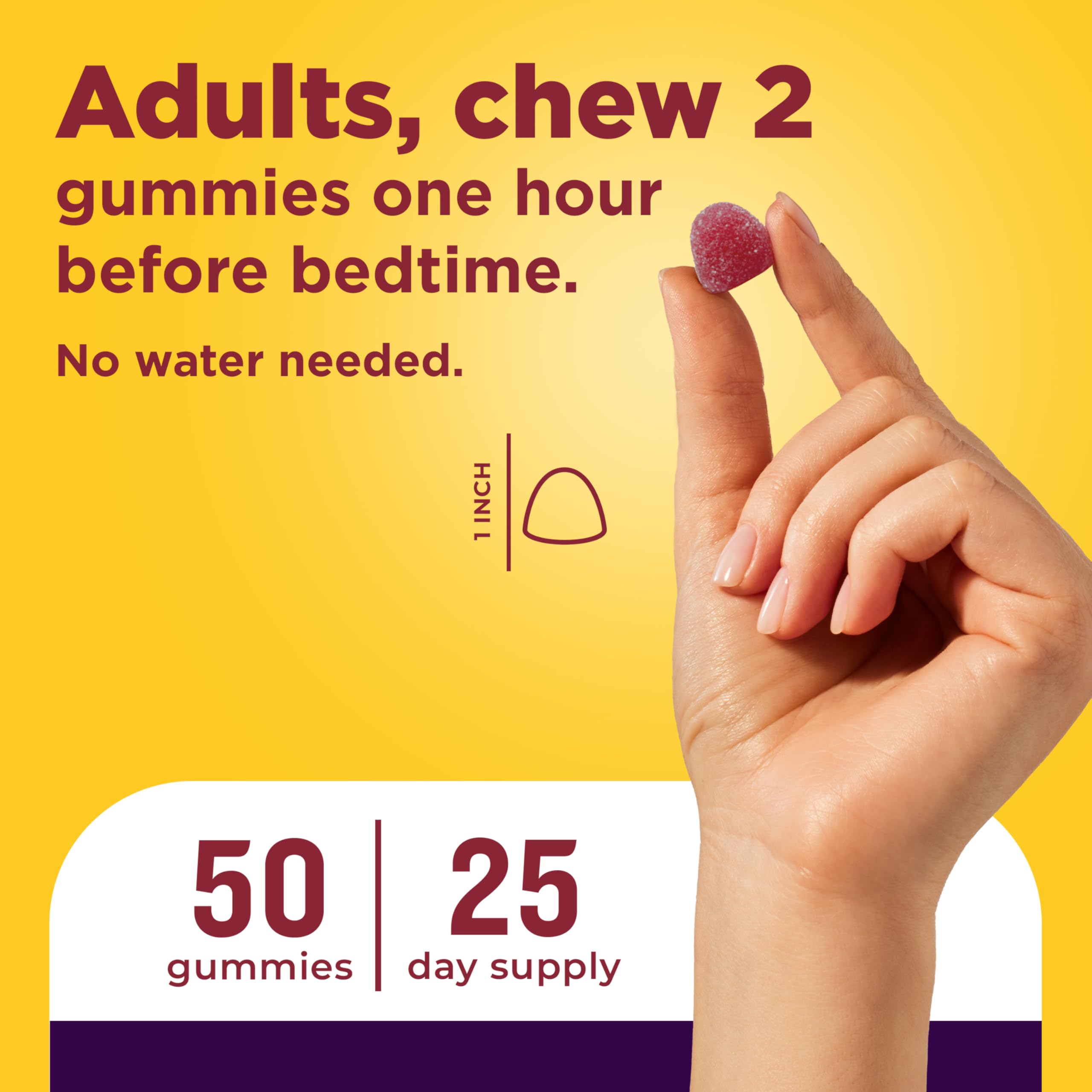 Nature Made Melatonin + Magnesium Gummies, Sleep and Relax Support, Melatonin 3mg Non-Habit Forming Sleep Aid, Magnesium Citrate, 50 Gummies - Image 5