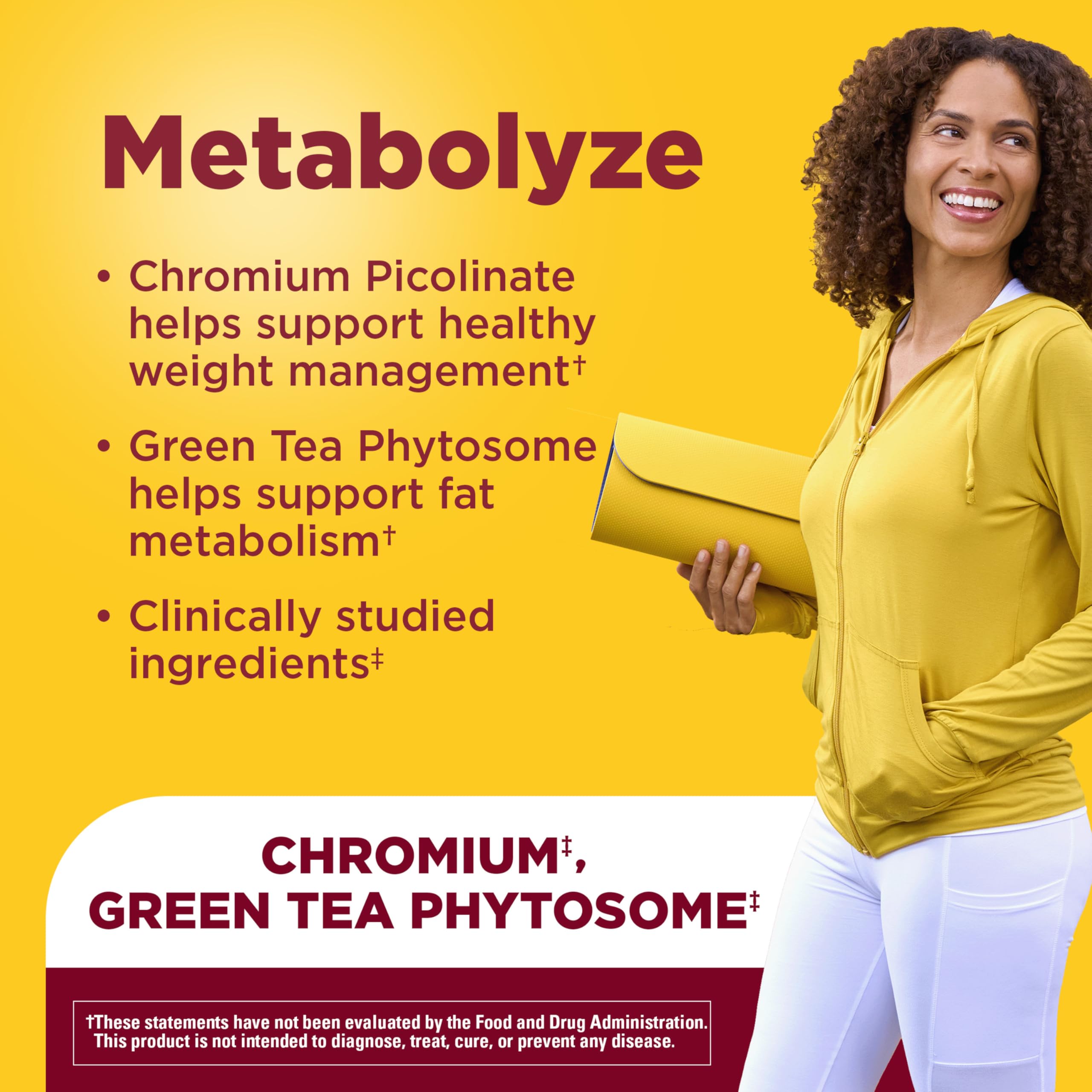 Nature Made Metabolyze Capsules, Chromium Picolinate, Green Tea Extract and B12, Healthy Weight Management & Fat Metabolism Support, 60 Capsules, 30 Day Supply - Image 3