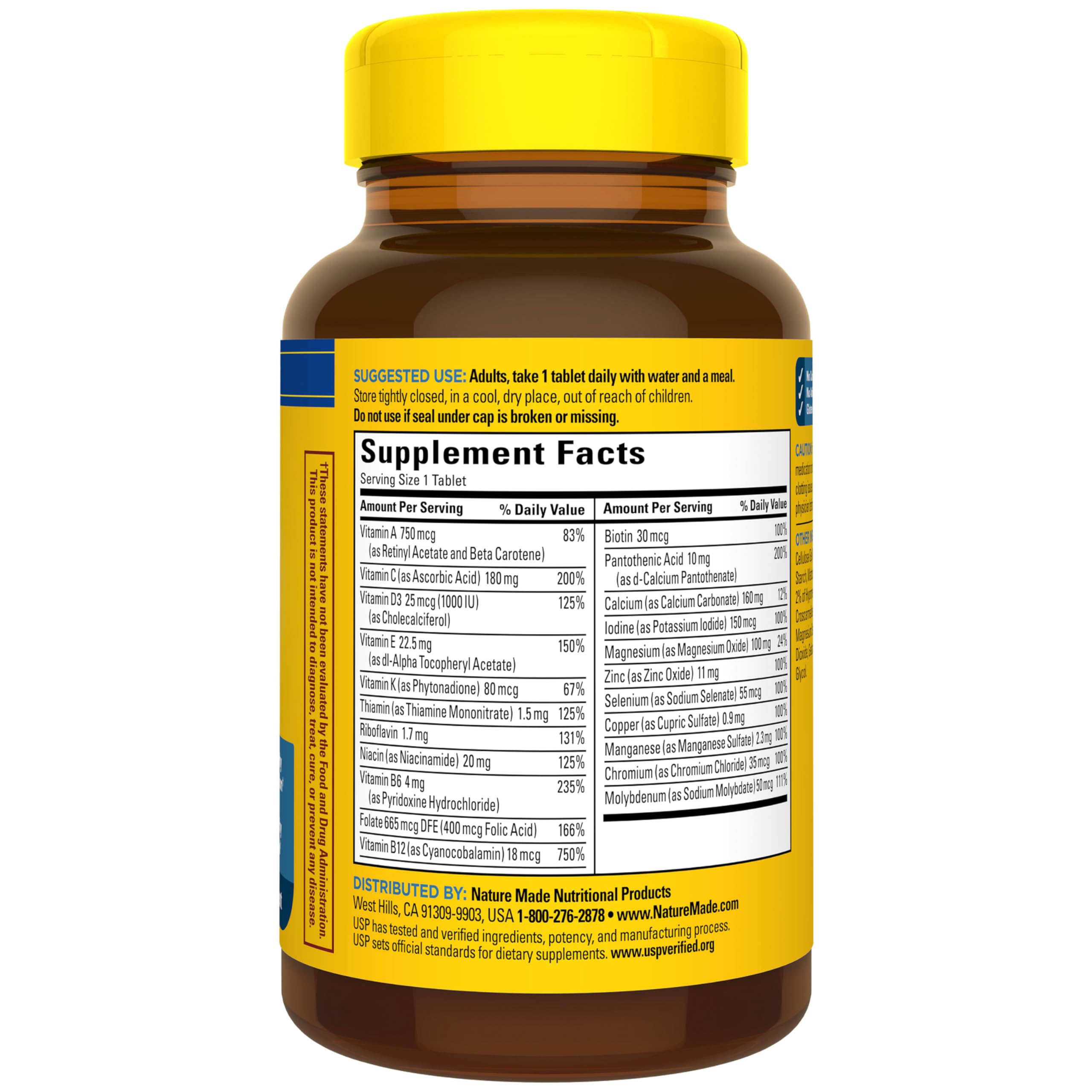 Nature Made Multivitamin for Him, Mens Multivitamins with No Iron, Daily Nutritional Support, Nature Made Multi Mens Vitamins & Minerals, 90 Tablets, 90 Day Supply - Image 8