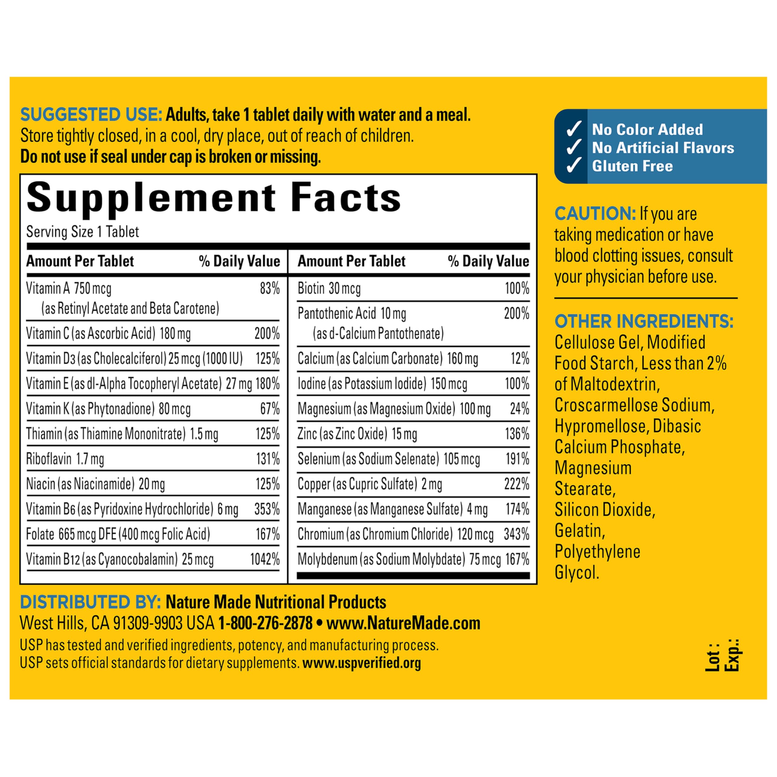 Nature Made Multivitamin for Men Over 50, Mens Multivitamins 50 Plus, Daily Nutritional Support, Nature Made Multi Vitamins, 90 Tablets, 90 Day Supply - Image 8