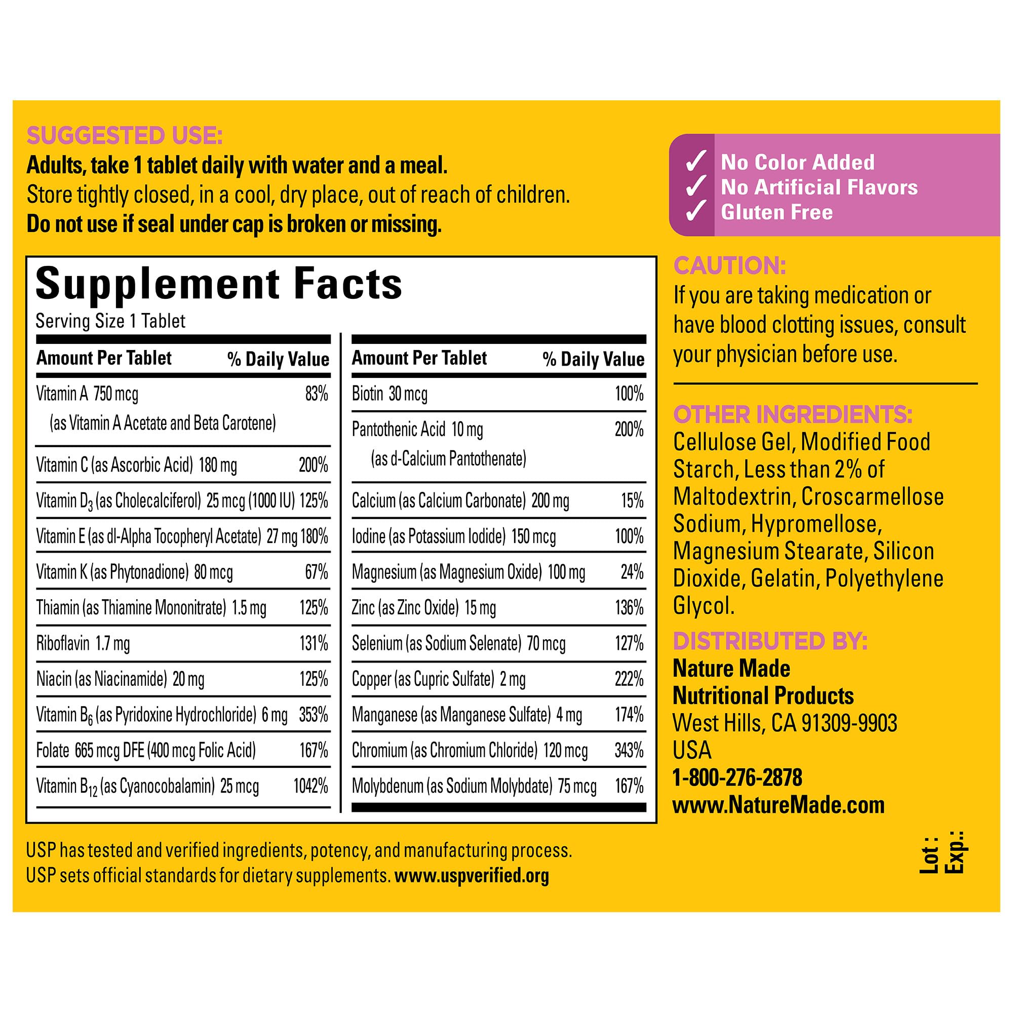 Nature Made Multivitamin For Women 50+ No Iron, Multivitamins for Women 50 Plus, Daily Nutritional Support, Nature Made Multi Vitamins, 90 Tablets, 90 Day Supply - Image 5