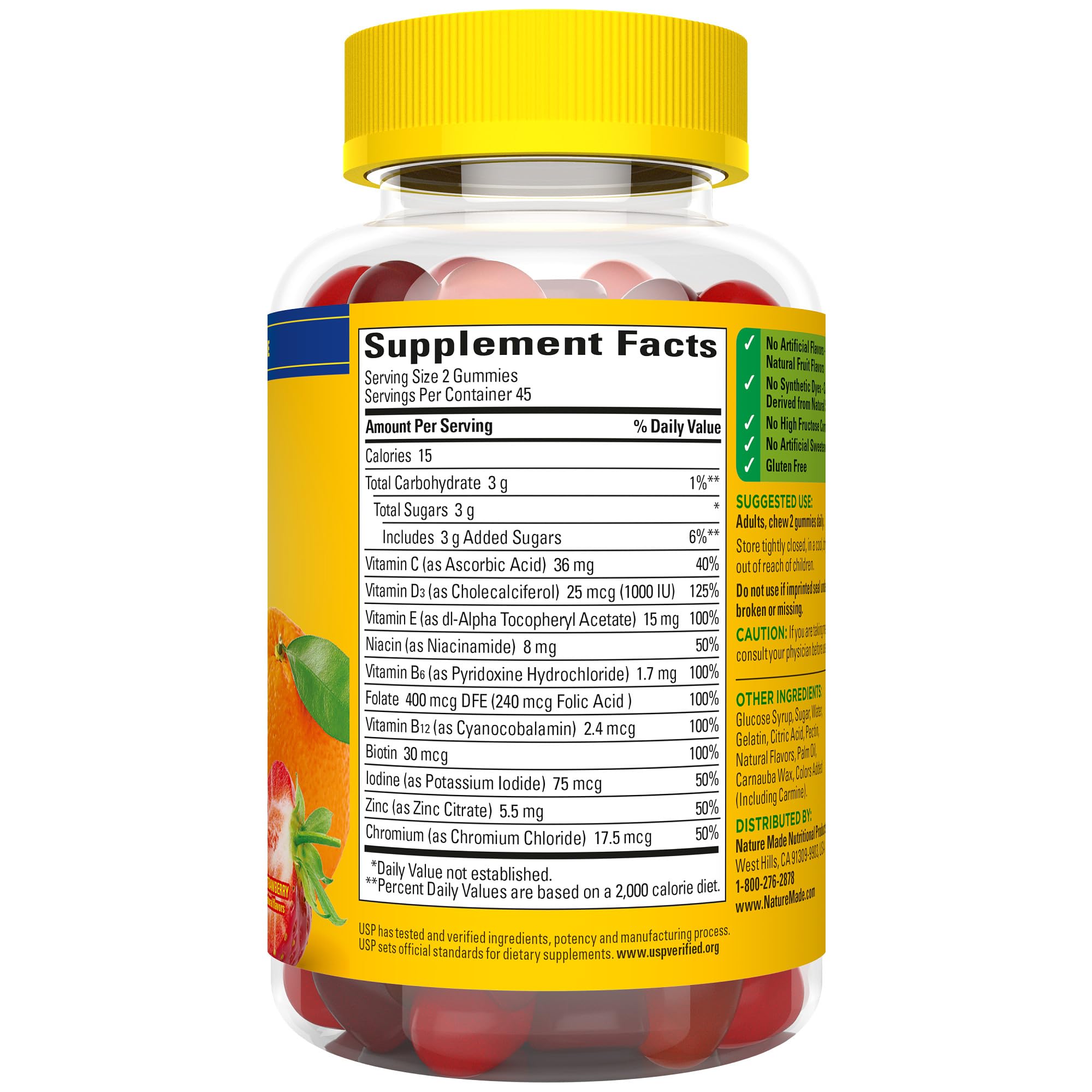 Nature Made Multivitamin Gummies, Mens & Womens Gummy Vitamins & Minerals, Adult Multivitamin Gummy, Daily Nutritional Support, 90 Vitamin Gummies, 45 Day Supply - Image 9