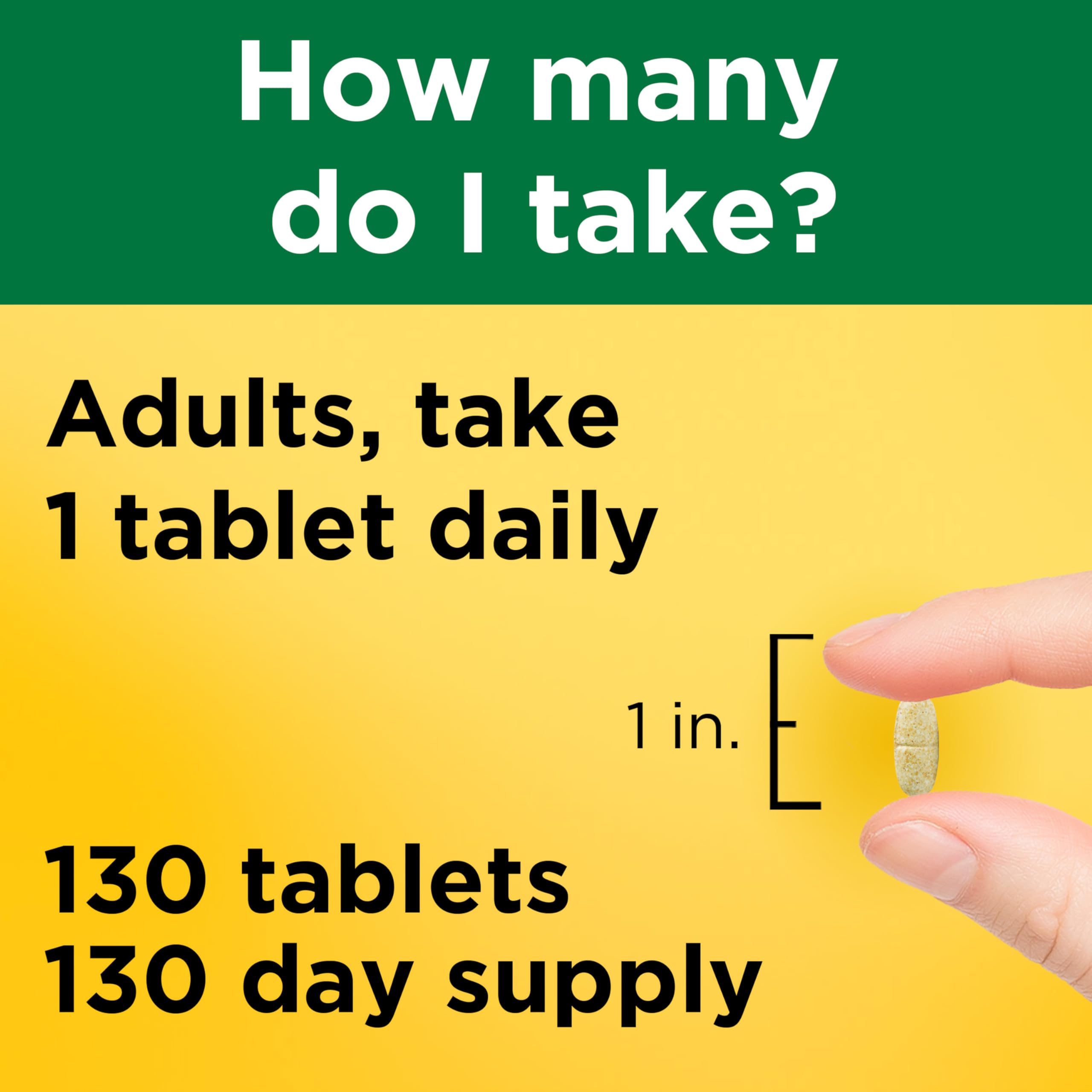 Nature Made Multivitamin Tablets with Iron, Multivitamin for Women and Men for Daily Nutritional Support, Nature Made Multi Vitamins for Adults, 130 Tablets, 130 Day Supply - Image 4