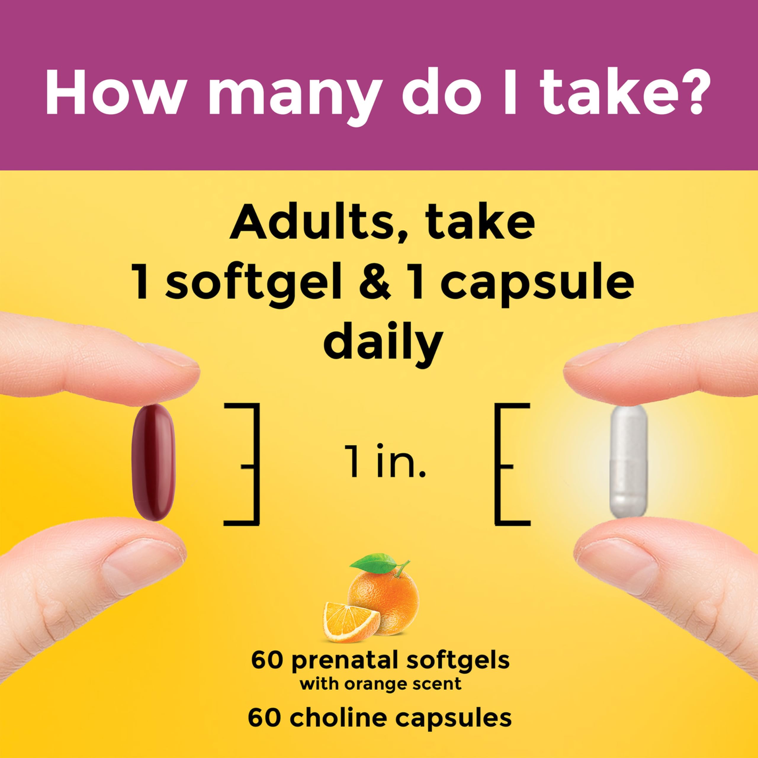 Nature Made Prenatal Vitamin Softgels + Choline Capsules, Folic Acid + DHA + Choline, 60 Prenatal Vitamins for Women, 60 Choline Supplements Capsules, 60 Day Supply - Image 5