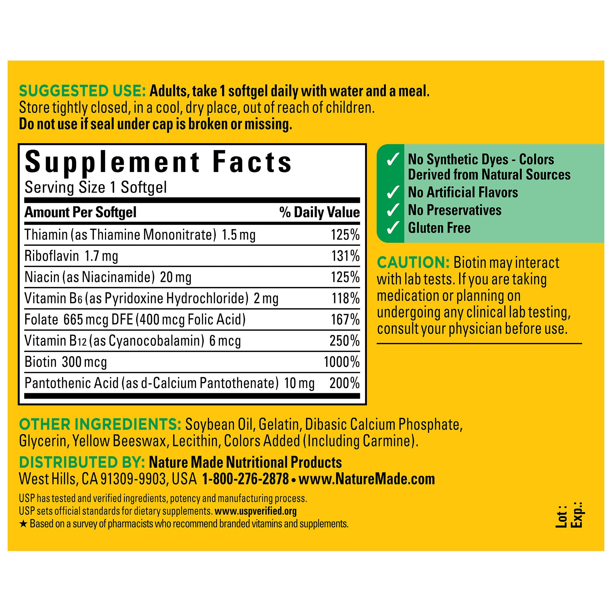 Nature Made Super B Complex Vitamins for Women and Men, Dietary Supplement for Energy Metabolism Support, Super Vitamin B Complex, 60 Softgels, 60 Day Supply - Image 5