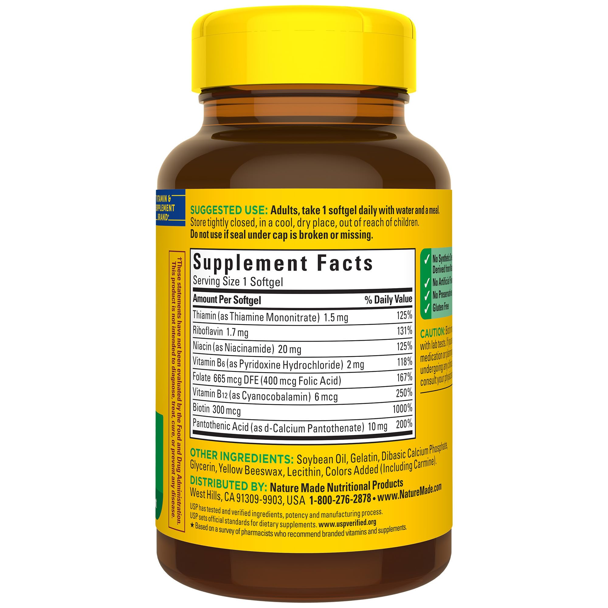 Nature Made Super B Complex Vitamins for Women and Men, Dietary Supplement for Energy Metabolism Support, Super Vitamin B Complex, 60 Softgels, 60 Day Supply - Image 9