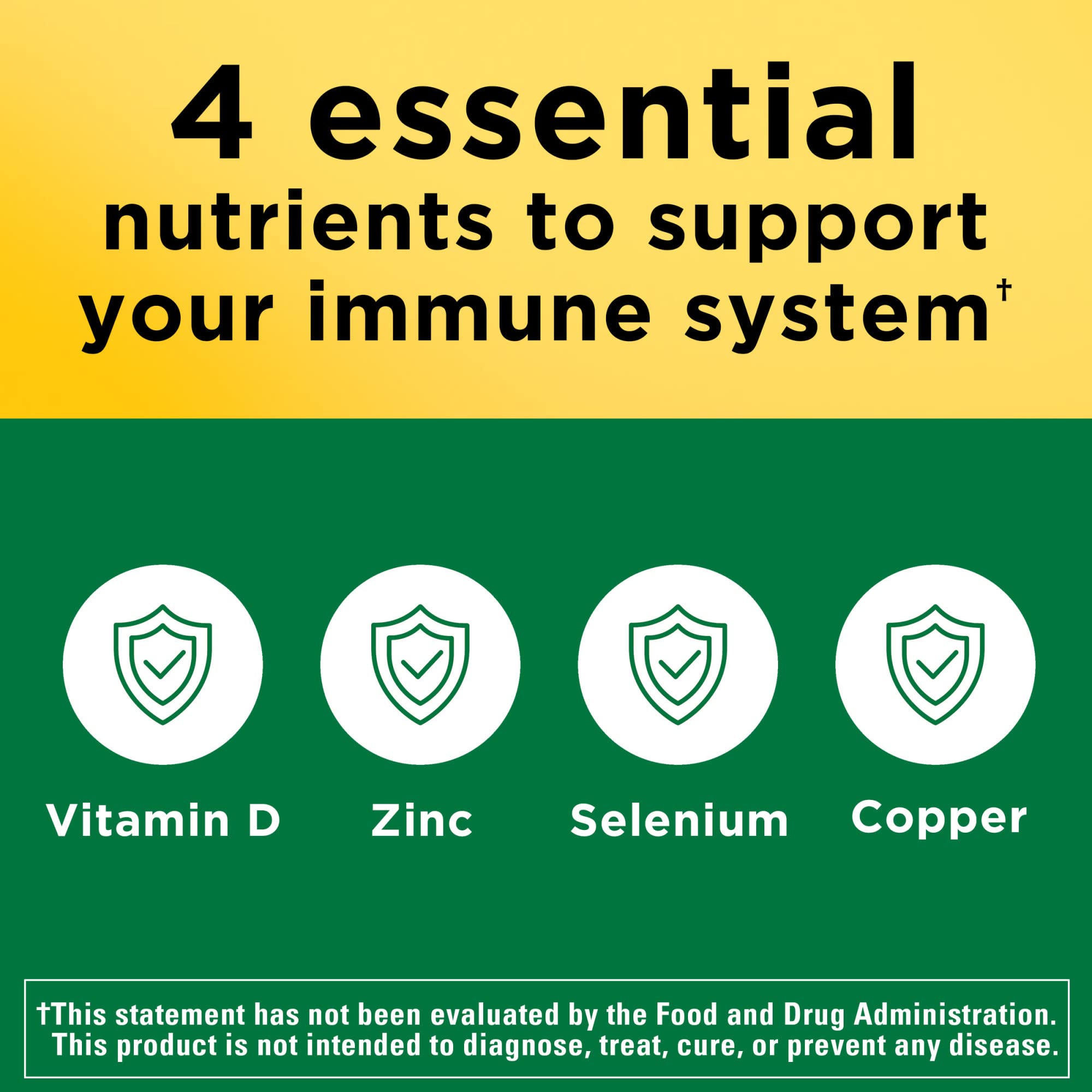 Nature Made Super Vitamin D Immune Complex, Vitamin D3, Selenium, Copper and Zinc Supplements for Immune Support, 70 Tablets, 70 Day Supply - Image 3