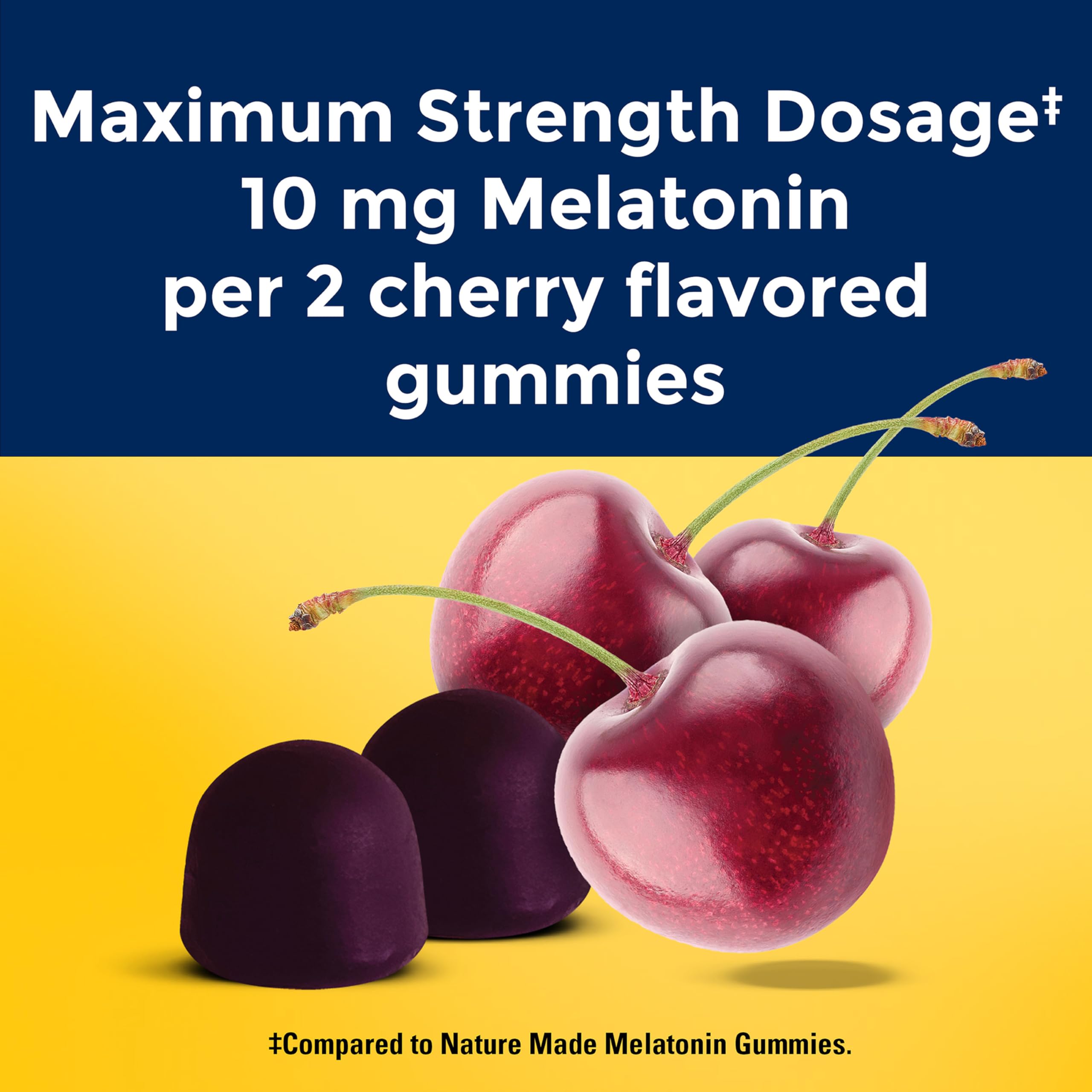 Nature Made Time Release Melatonin Gummies 10mg per Serving, Maximum Strength Dosage Sleep Aid for Adults, 100% Drug Free, 60 Gummies, 30 Day Supply - Image 3