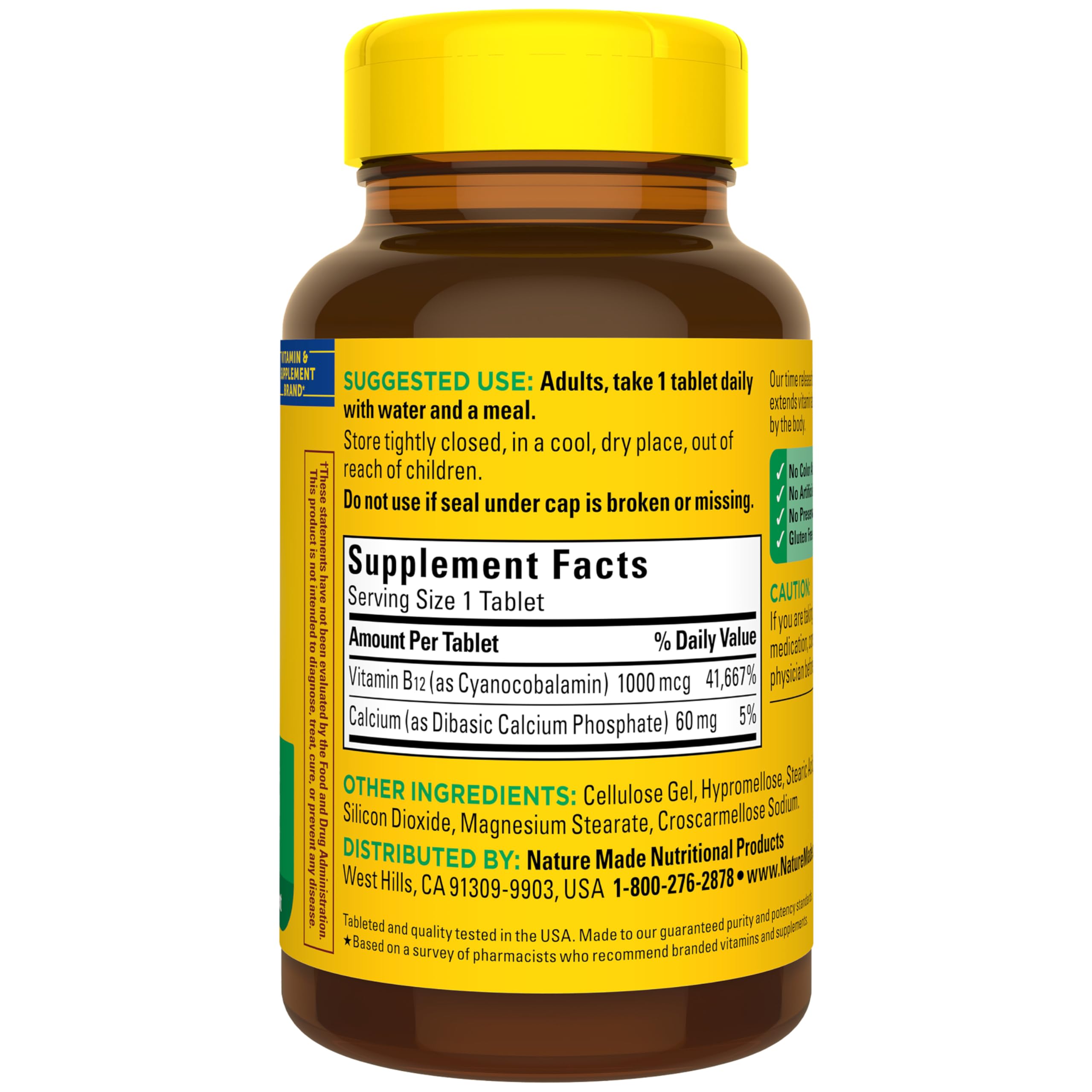 Nature Made Vitamin B12 1000 mcg, B12 Vitamins, Dietary Supplement for Energy Metabolism Support, 160 Time Release Tablets, 160 Day Supply - Image 8