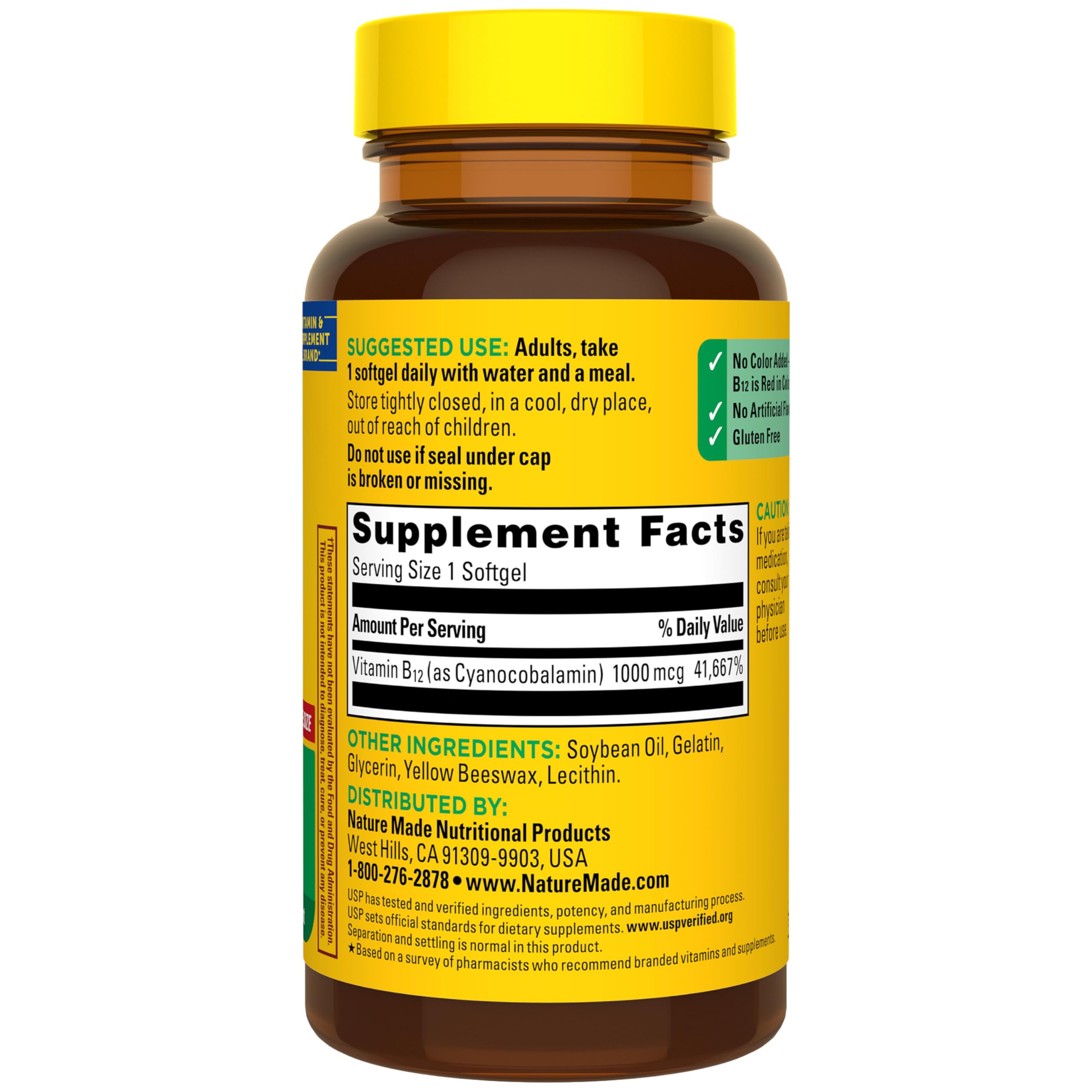 Nature Made Vitamin B12 1000 mcg, Dietary Supplement for Energy Metabolism Support, B12 Vitamins 1000 mcg, 150 Softgels, 150 Day Supply - Image 8