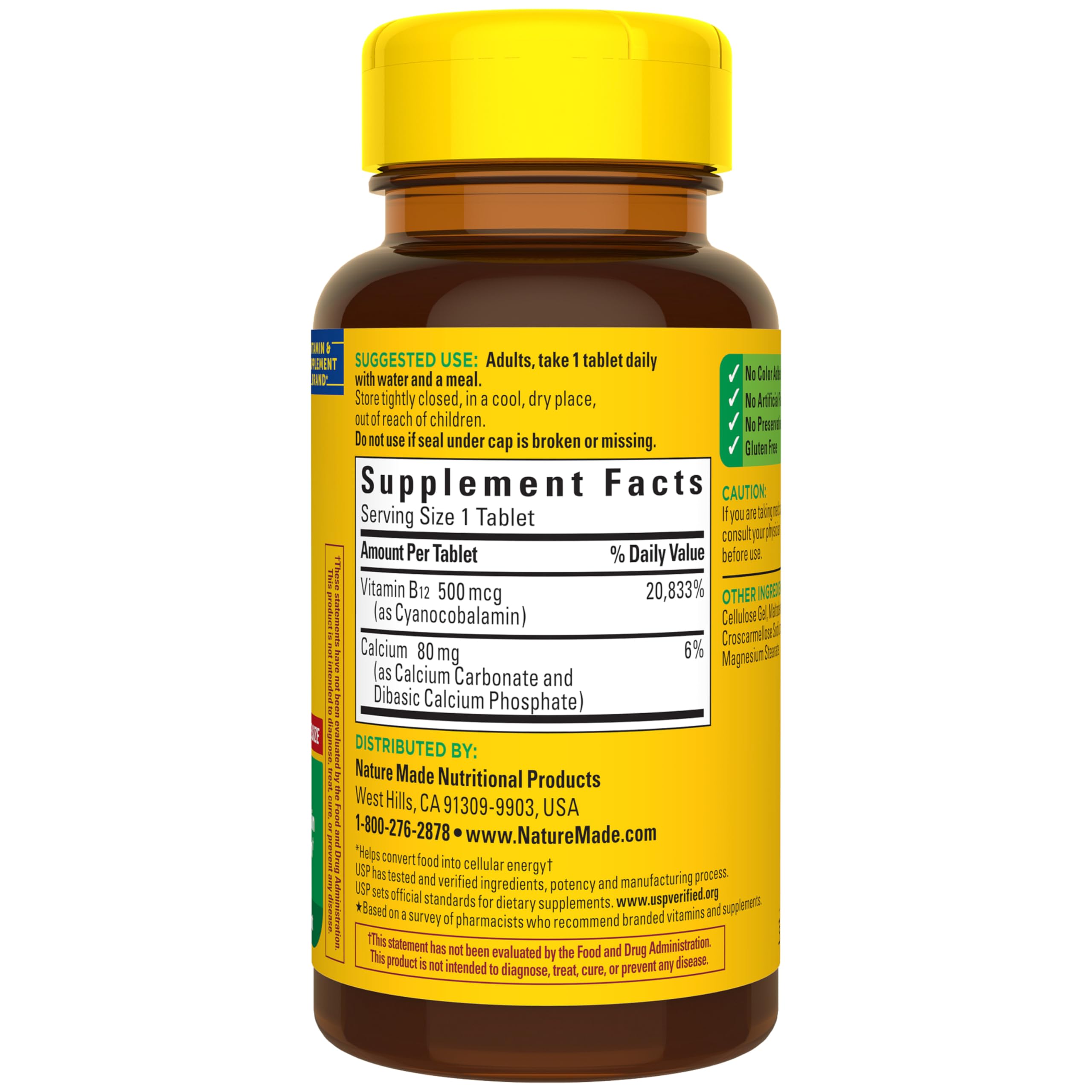 Nature Made Vitamin B12 500 mcg, Dietary Supplement for Energy Metabolism Support, B12 Vitamins 500 mcg, 200 Tablets, 200 Day Supply - Image 8