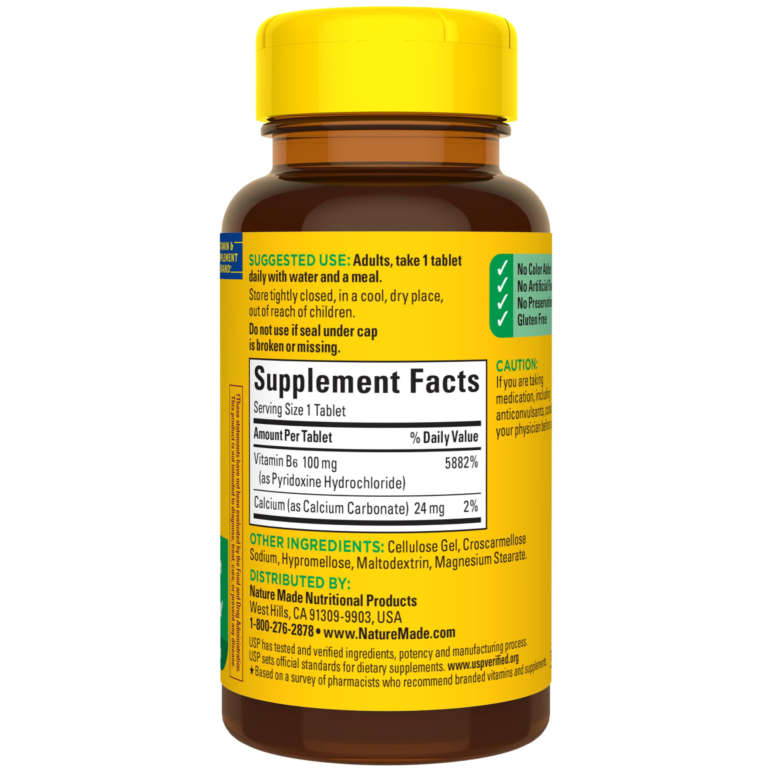 Nature Made Vitamin B6 100mg, B6 Vitamins for Energy Metabolism Support, 100 Tablets, 100 Day Supply - Image 7