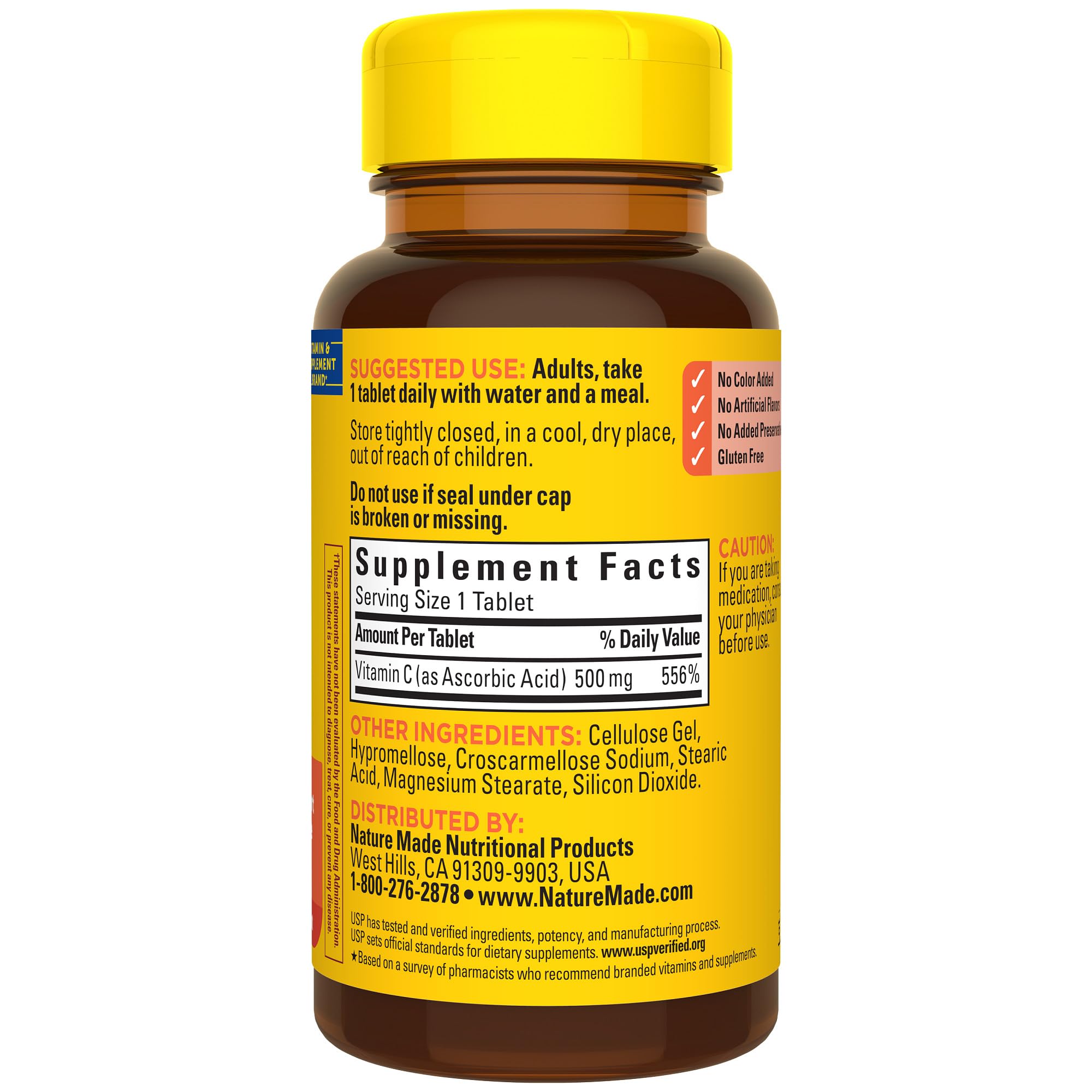 Nature Made Vitamin C 500 mg Tablets, Dietary Supplement, Vitamin C for Immune Support, 100 Tablets, 100 Day Supply - Image 8