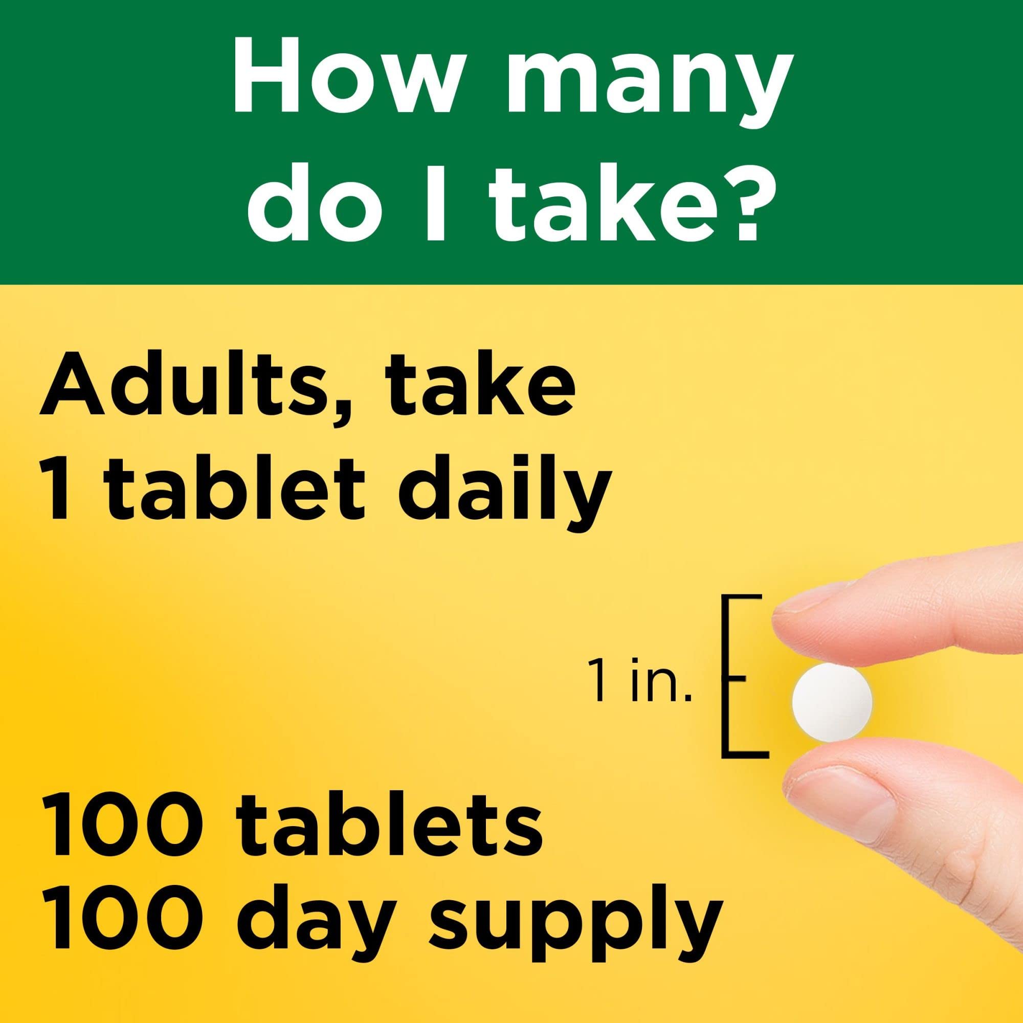 Nature Made Vitamin D3 1000 IU (25 mcg), Vitamin D Supplement for Bone, Teeth, Muscle and Immune Health Support, 100 Tablets, 100 Day Supply - Image 6