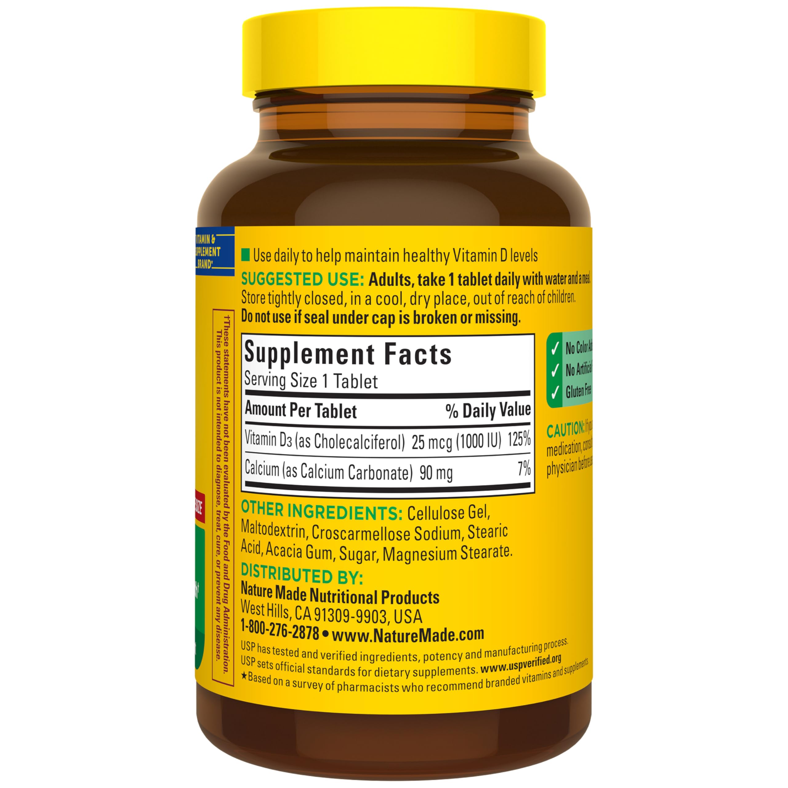 Nature Made Vitamin D3 1000 IU (25 mcg), Vitamin D Supplement for Bone, Teeth, Muscle and Immune Health Support, 300 Tablets, 300 Day Supply - Image 7