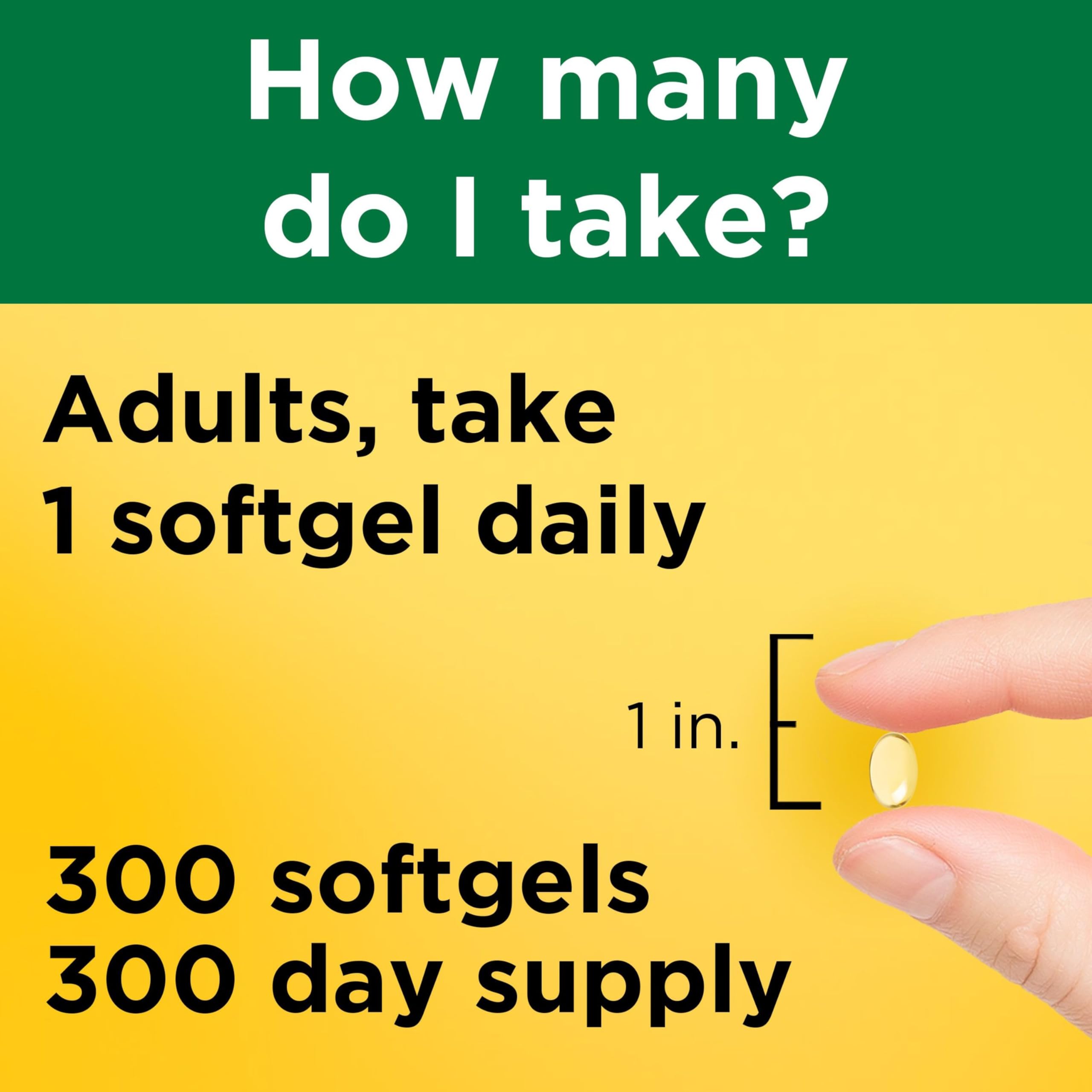 Nature Made Vitamin D3 1000 IU (25 mcg), Vitamin D Supplement for Bone, Teeth, Muscle and Immune Health Support, 300 Softgels, 300 Day Supply - Image 4