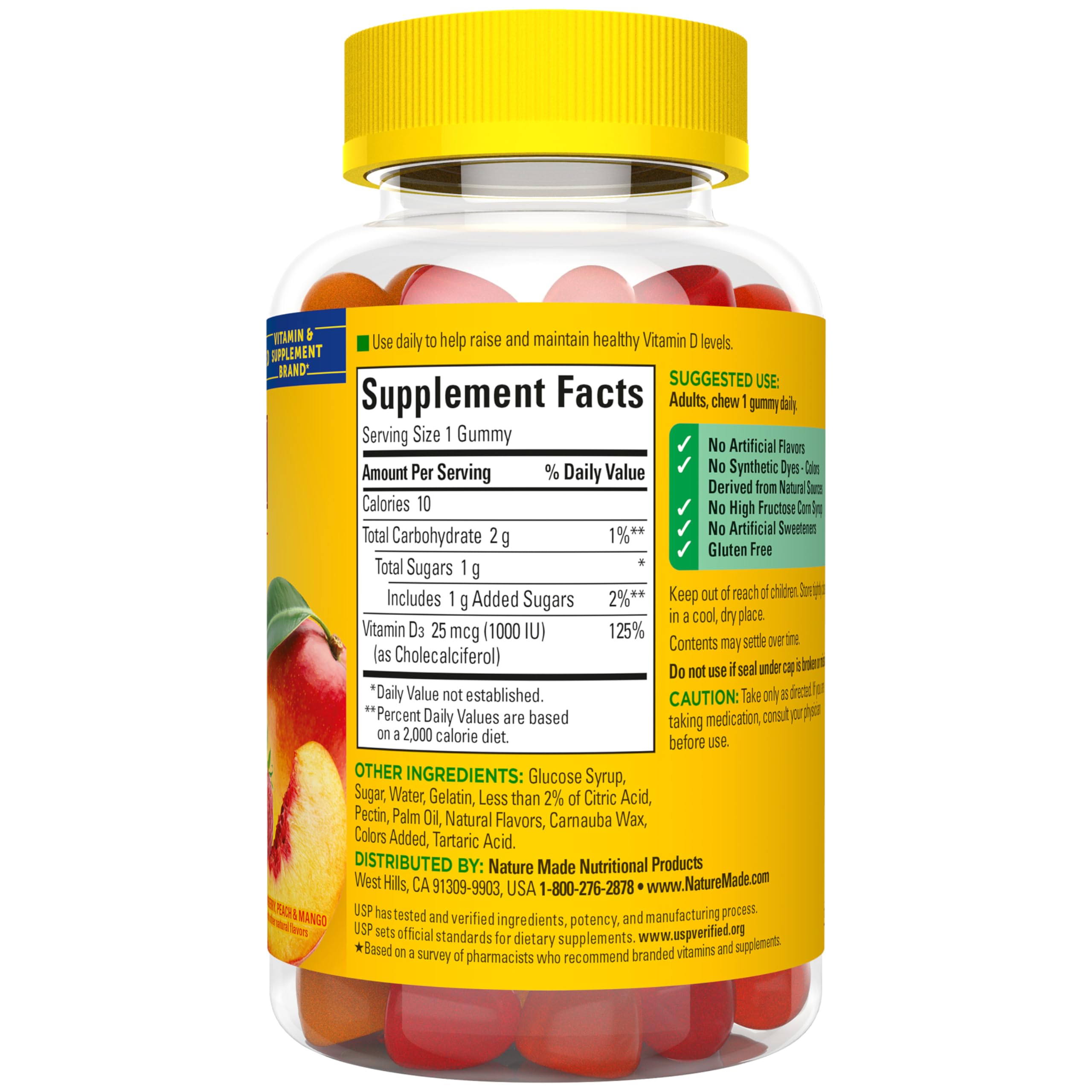 Nature Made Vitamin D3 1000 IU Gummies, Bone, Teeth, Muscle and Immune Health Support, 90 Day Supply, 90 Vitamin D Gummies for Adults - Image 8