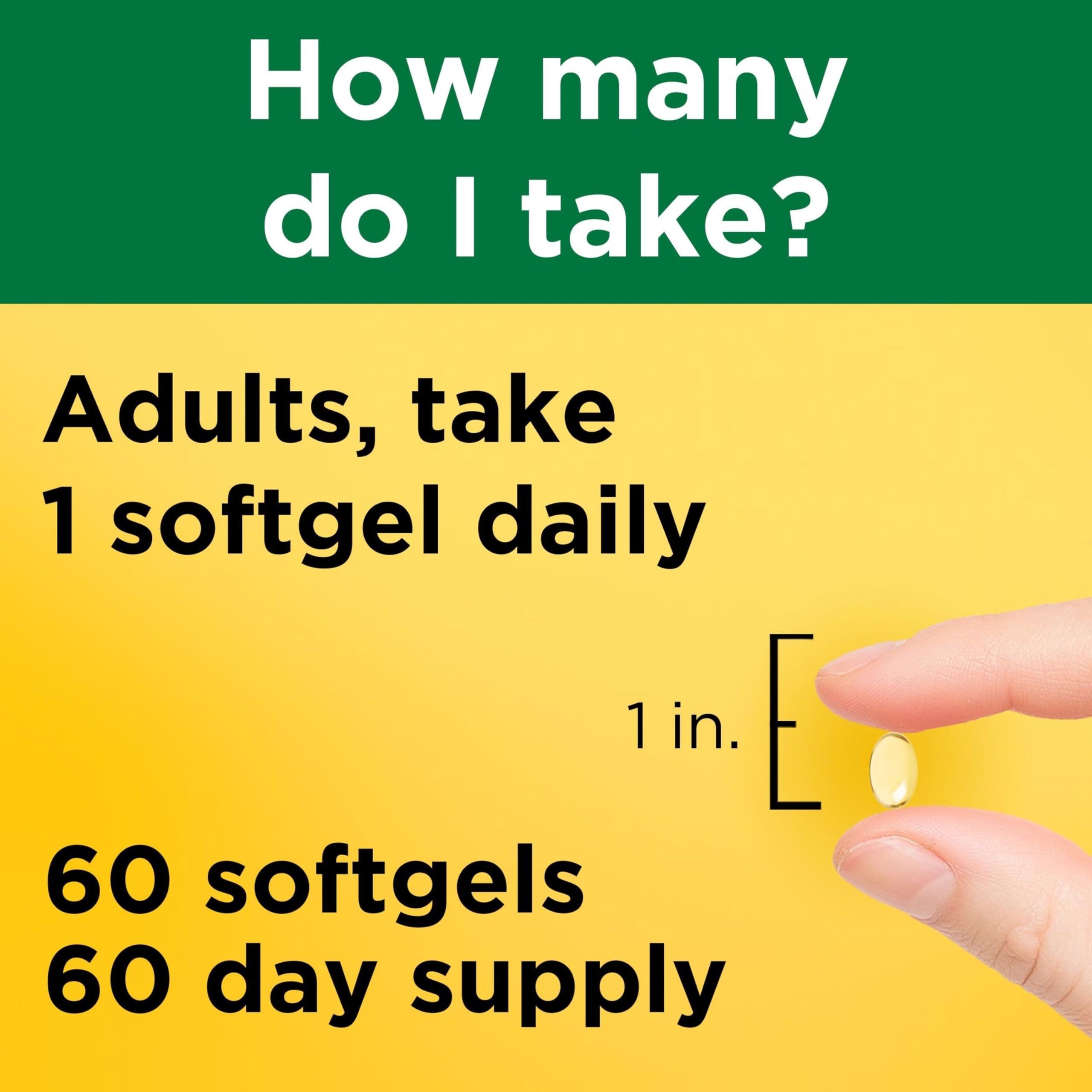 Nature Made Vitamin D3 10000 IU (250 mcg) Maximum Strength, Vitamin D Supplement for Bone and Immune Health Support, 60 Softgels, 60 Day Supply - Image 5