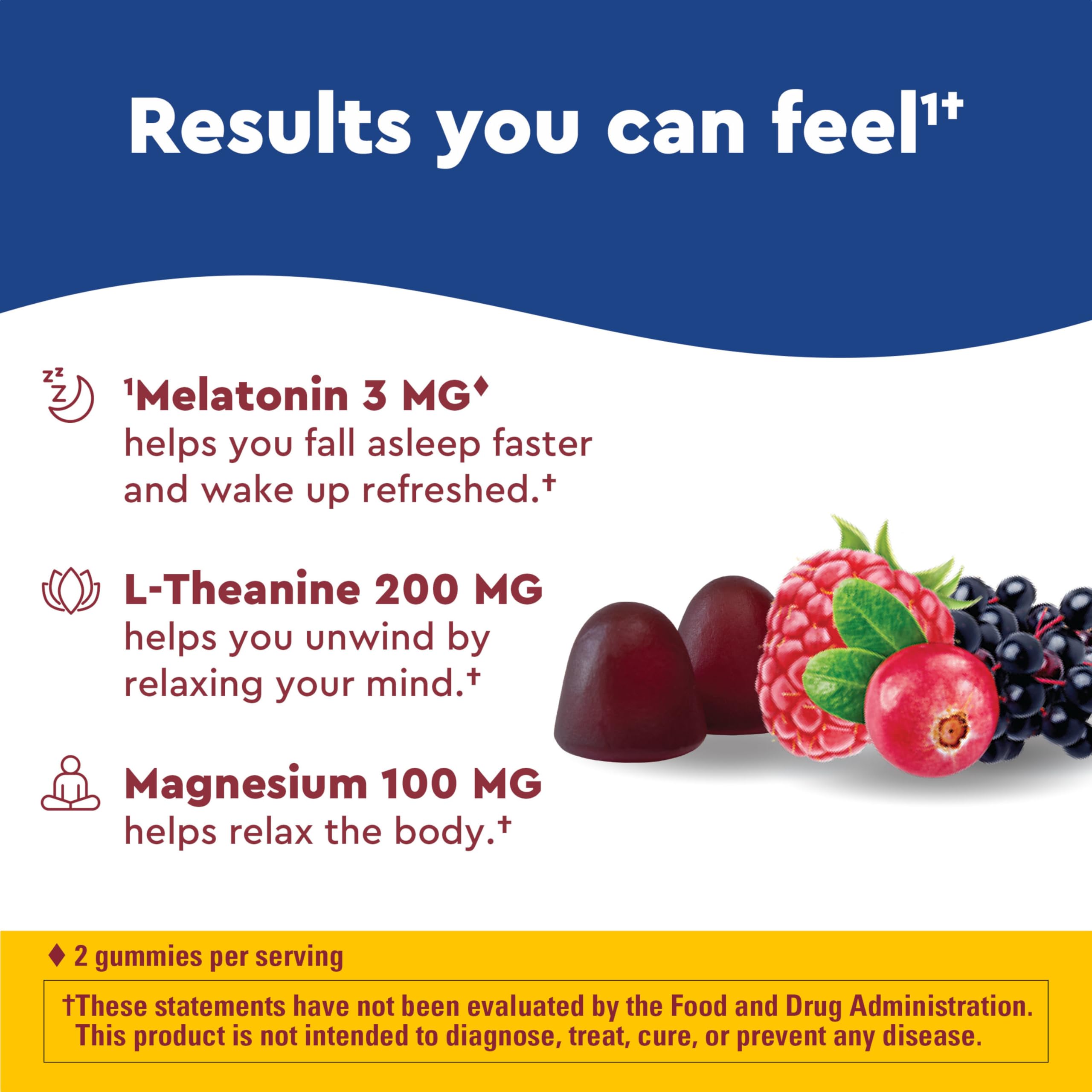 Nature Made Wellblends Sleep and Recover, Sleep Aid with Melatonin 3mg to Support Restful Sleep, plus L theanine 200mg and Magnesium Citrate, 44 Gummies - Image 3