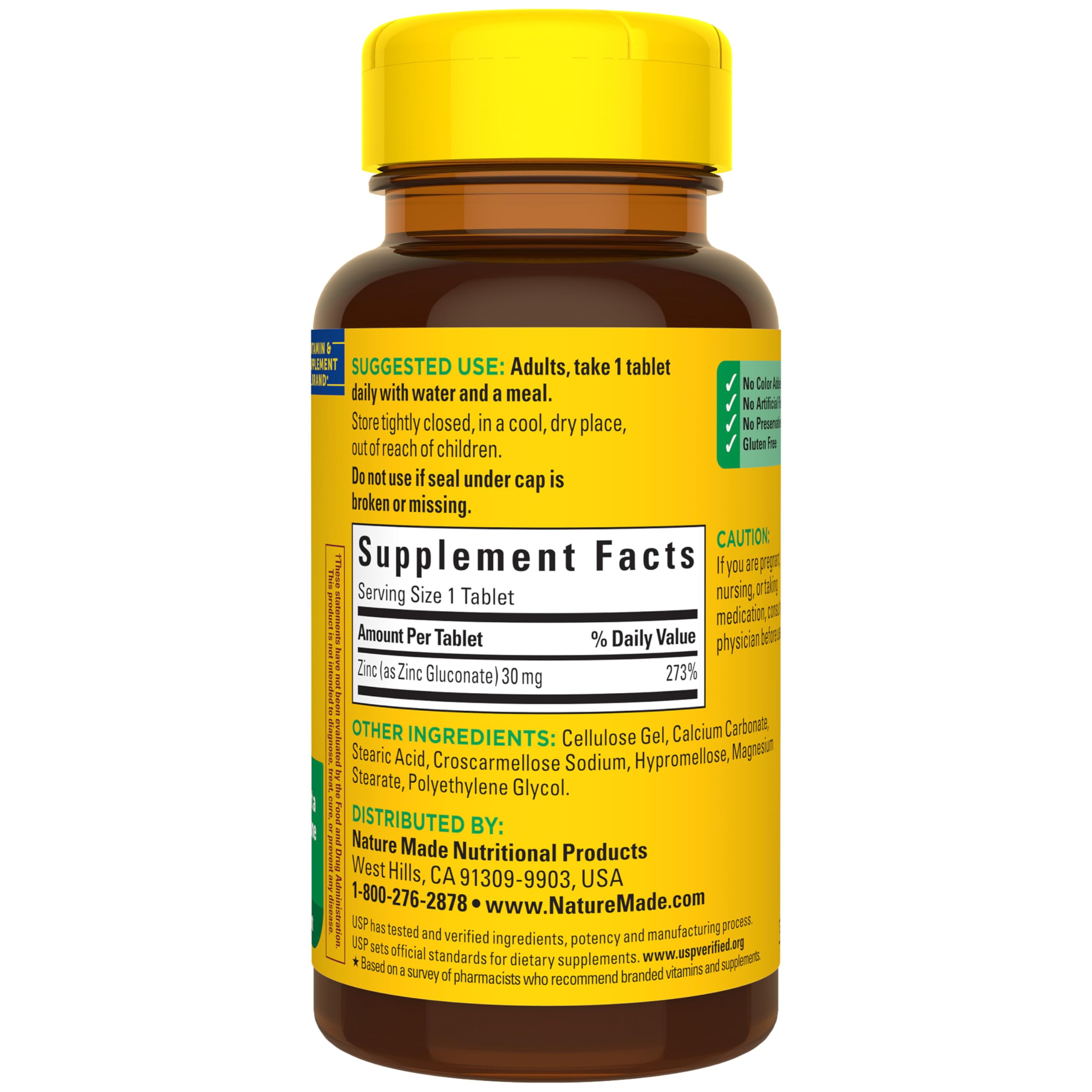 Nature Made Zinc 30 mg, Zinc Supplements for Men & Women, Dietary Supplement for Immune Health and Antioxidant Support, 100 Tablets, 100 Day Supply - Image 8